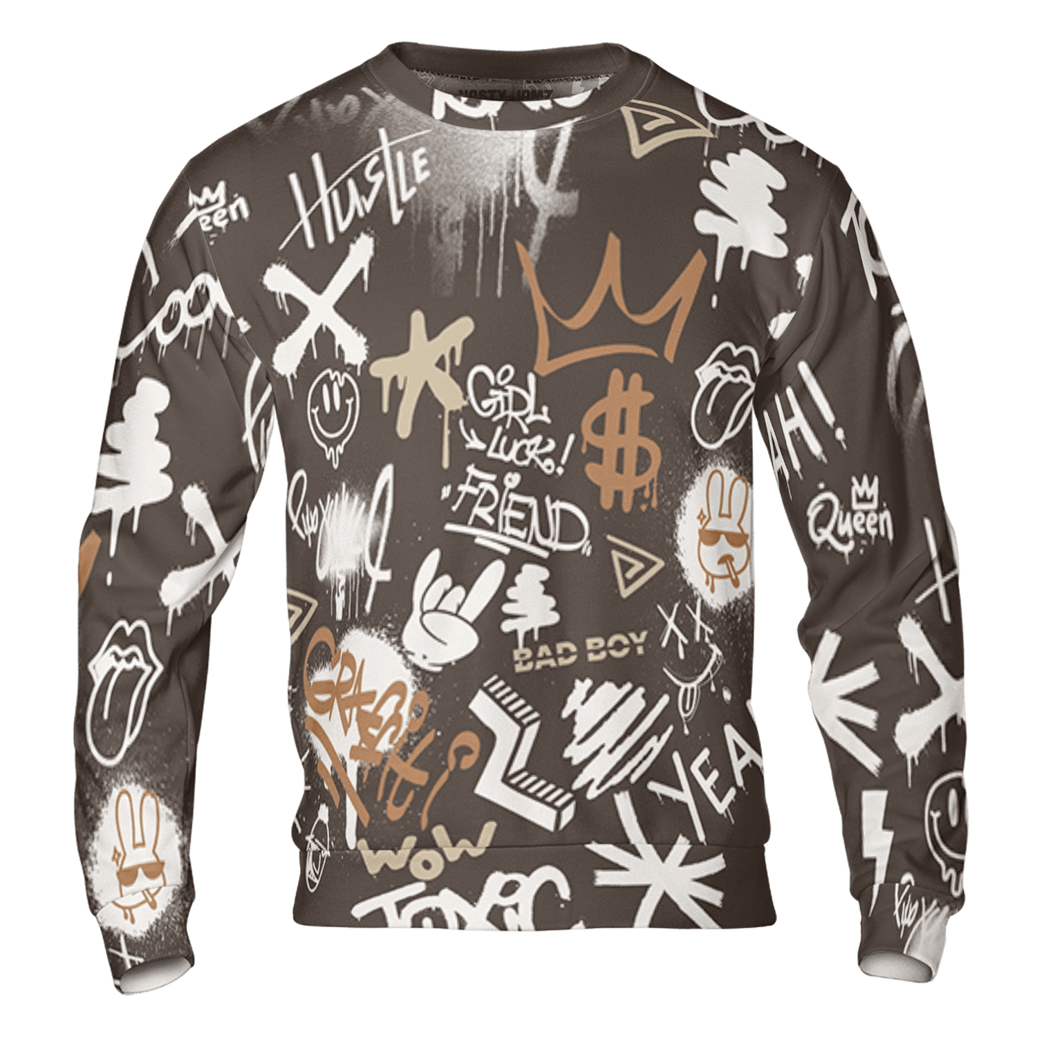 Jumpman Jack Sweatshirt Match Graffiti King 3D All-Over Print Doodle Style - NastyJamz