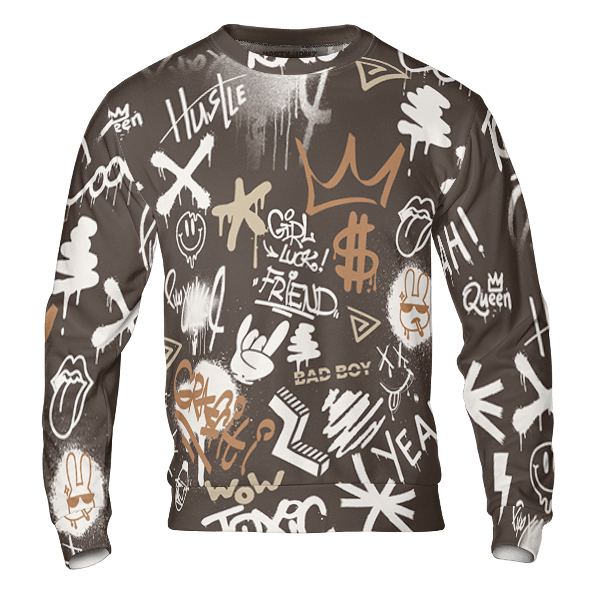 Jumpman Jack Sweatshirt Match Graffiti King 3D All-Over Print Doodle Style - NastyJamz