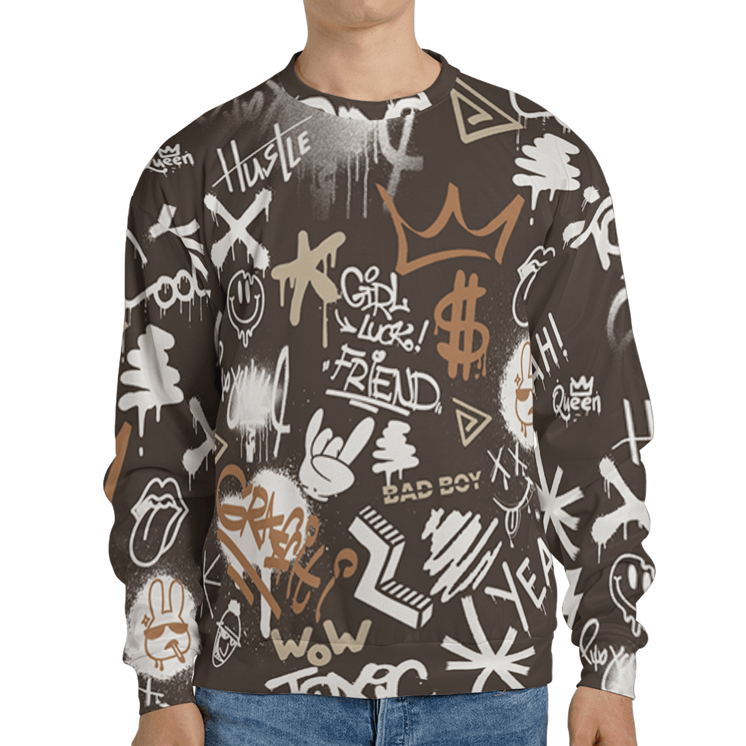Jumpman Jack Sweatshirt Match Graffiti King 3D All-Over Print Doodle Style - NastyJamz