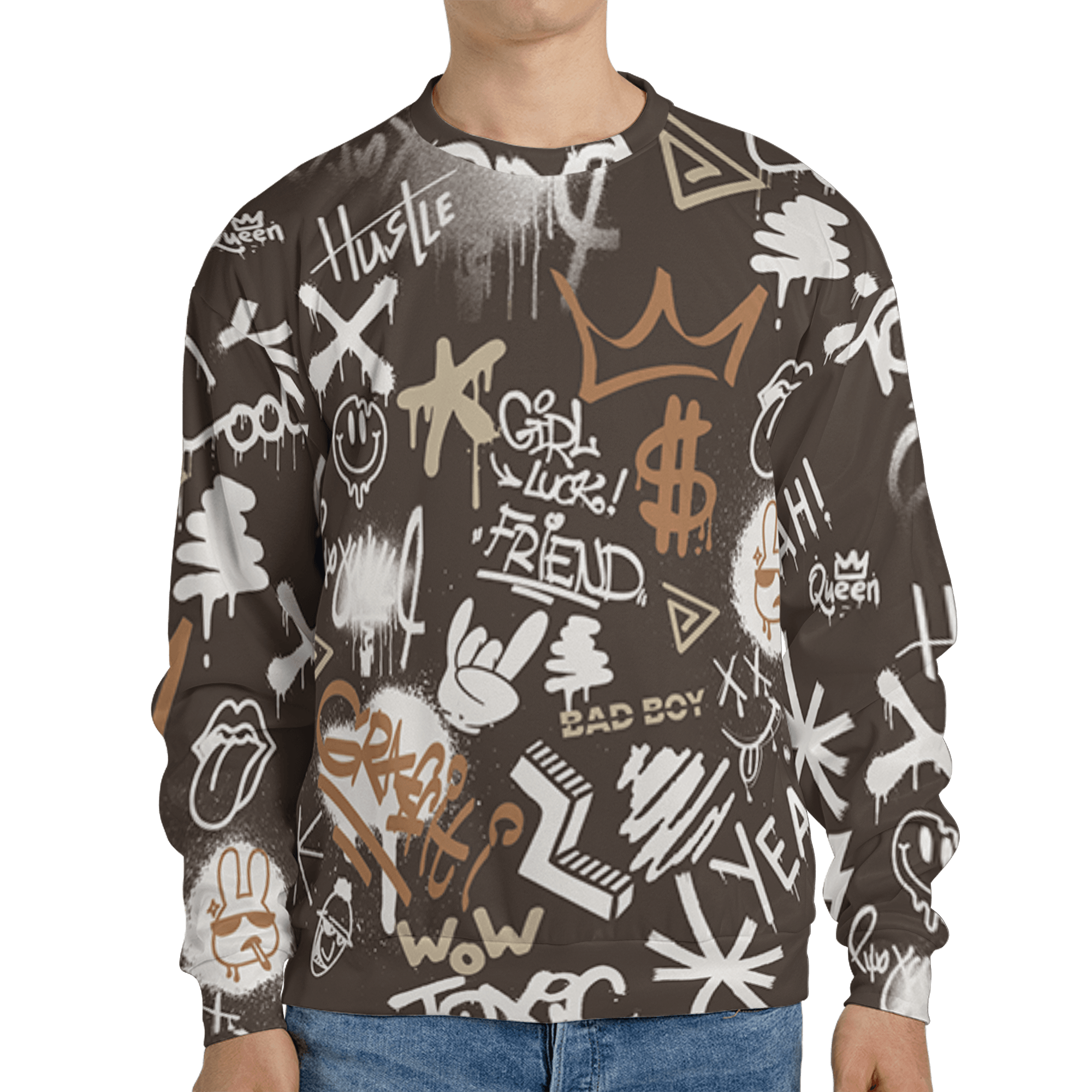 Jumpman Jack Sweatshirt Match Graffiti King 3D All-Over Print Doodle Style - NastyJamz