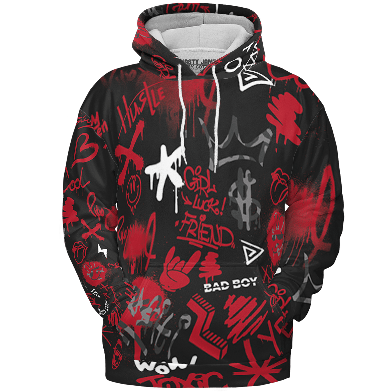 Spizike Low Bred Hoodie Match Graffiti King 3D All-Over Print Doodle Style - NastyJamz