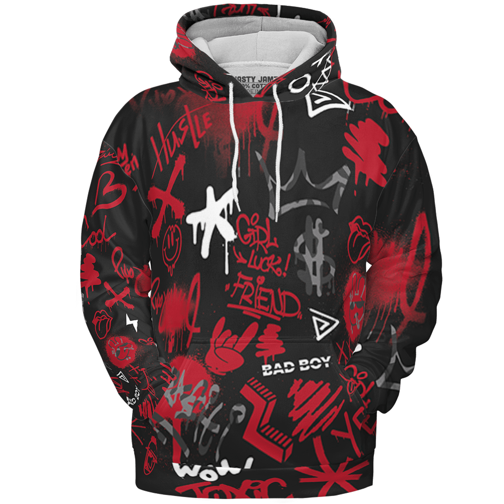 Spizike Low Bred Hoodie Match Graffiti King 3D All-Over Print Doodle Style - NastyJamz