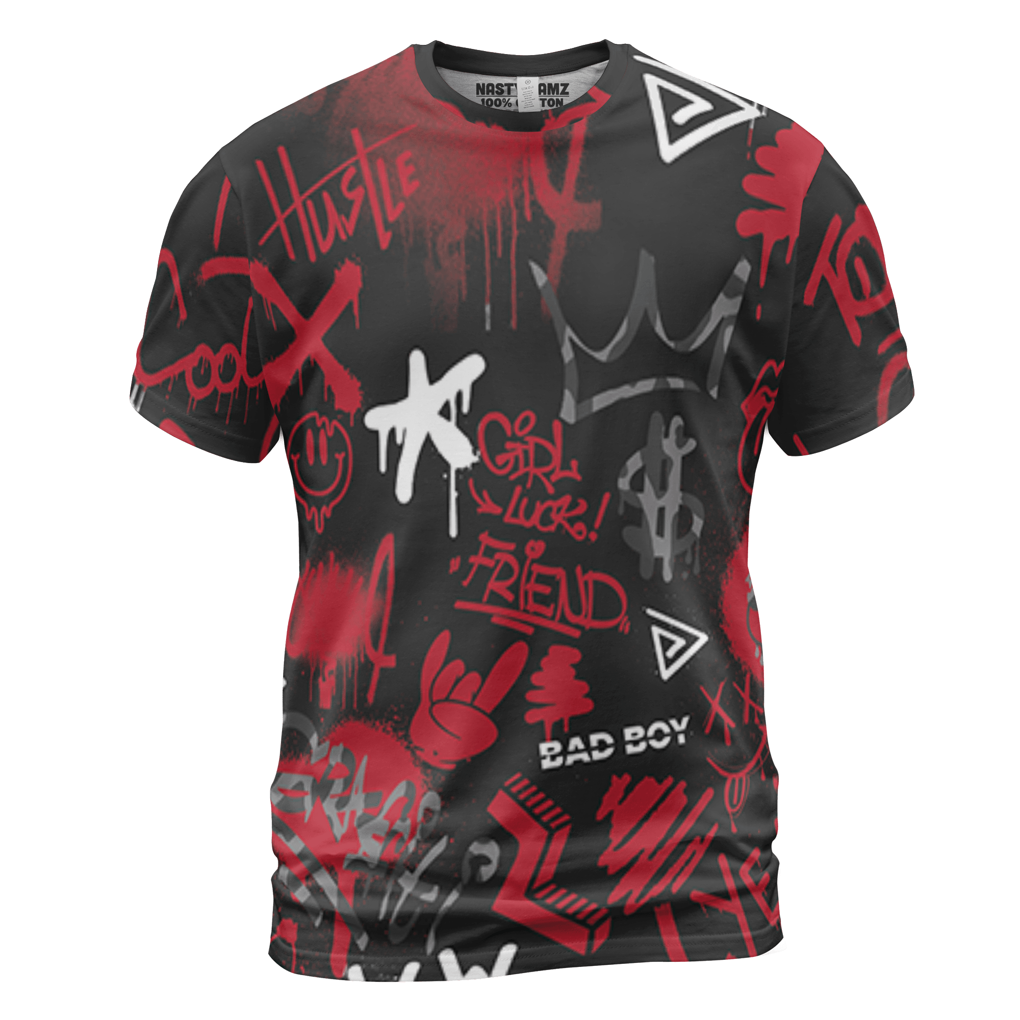 Spizike Low Bred T Shirt Match Graffiti King 3D All-Over Print Doodle Style - NastyJamz