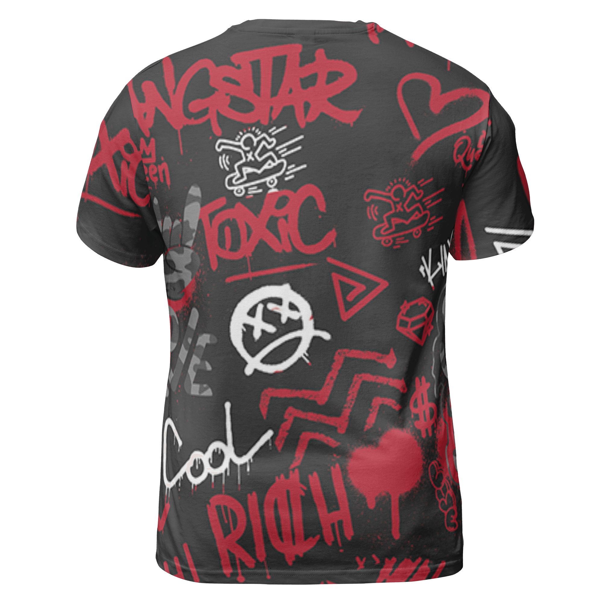 Spizike Low Bred T Shirt Match Graffiti King 3D All-Over Print Doodle Style - NastyJamz