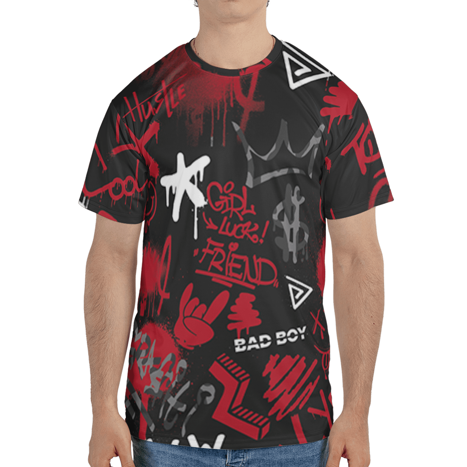 Spizike Low Bred T Shirt Match Graffiti King 3D All-Over Print Doodle Style - NastyJamz