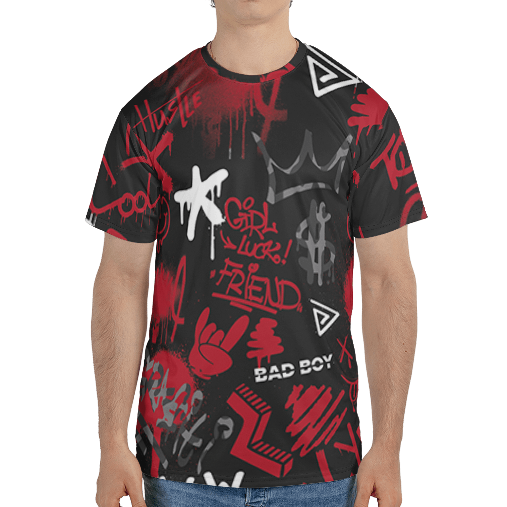 Spizike Low Bred T Shirt Match Graffiti King 3D All-Over Print Doodle Style - NastyJamz