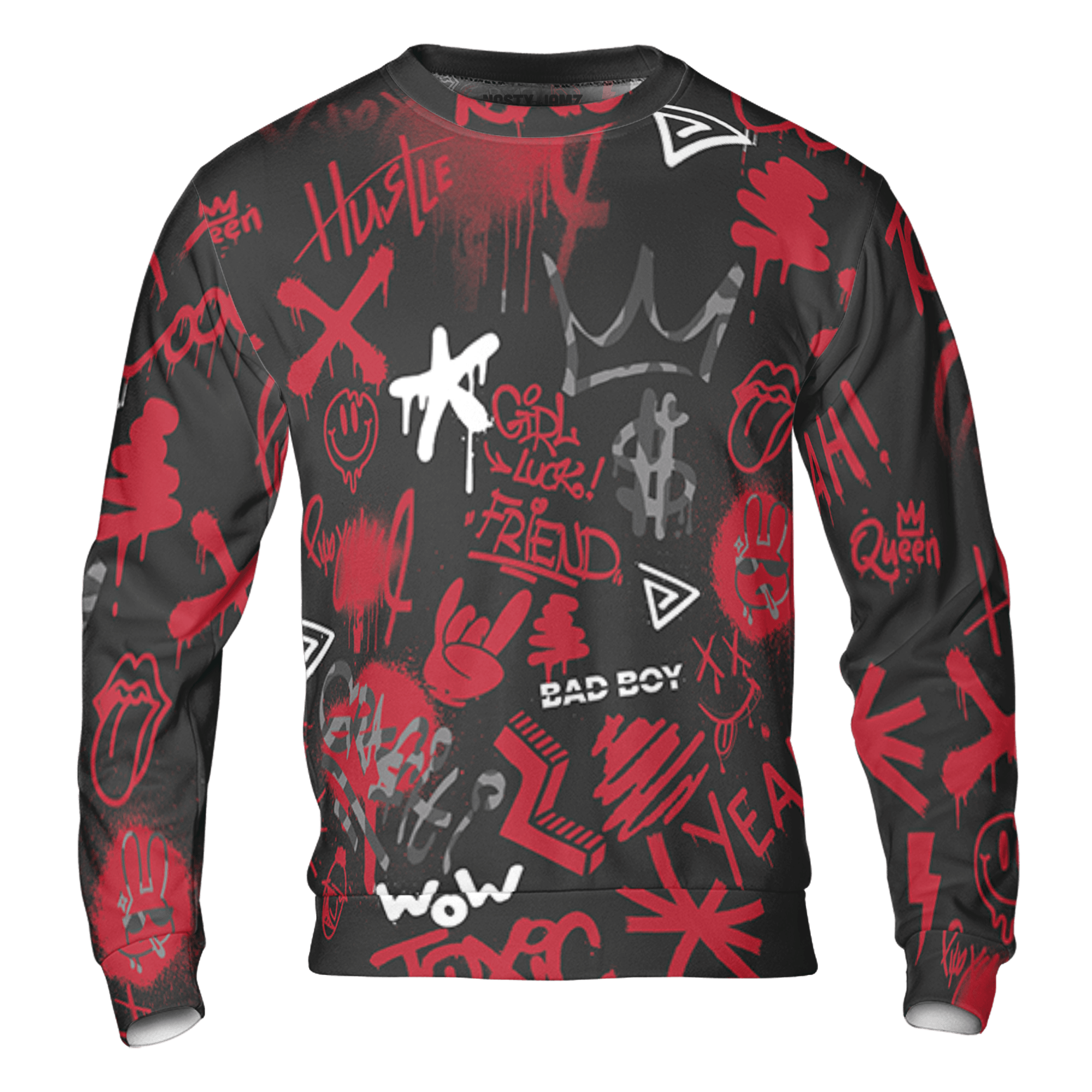 Spizike Low Bred Sweatshirt Match Graffiti King 3D All-Over Print Doodle Style - NastyJamz