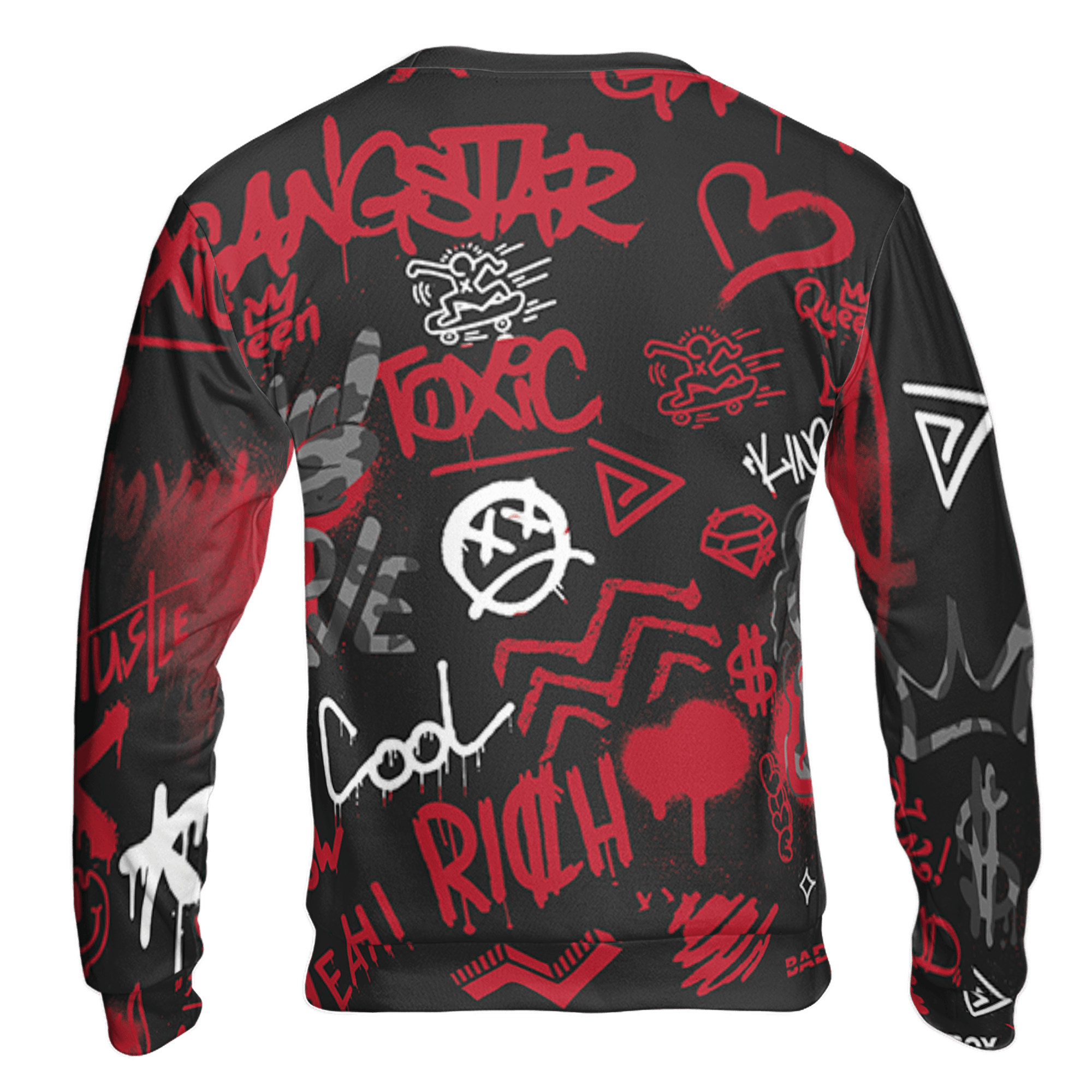 Spizike Low Bred Sweatshirt Match Graffiti King 3D All-Over Print Doodle Style - NastyJamz