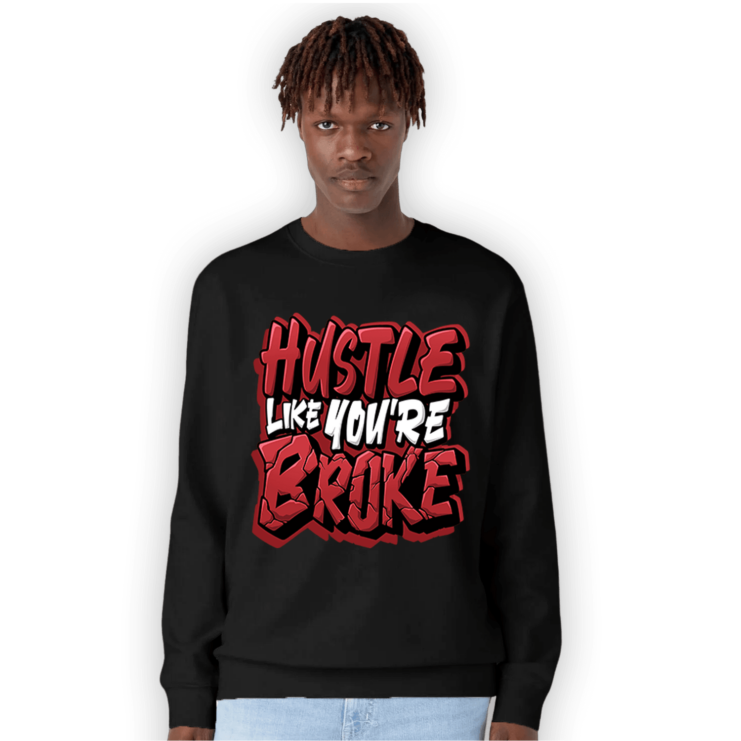 Cherry 12s Sweatshirt Match Hustle Like Broke - NastyJamz