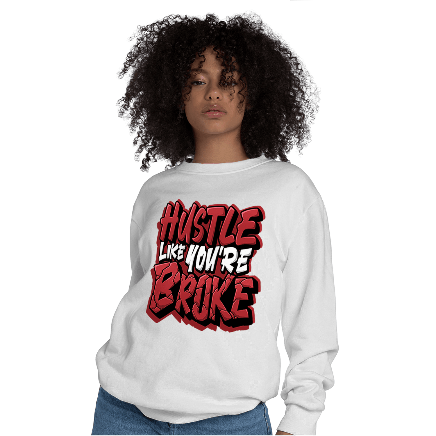 Cherry 12s Sweatshirt Match Hustle Like Broke - NastyJamz