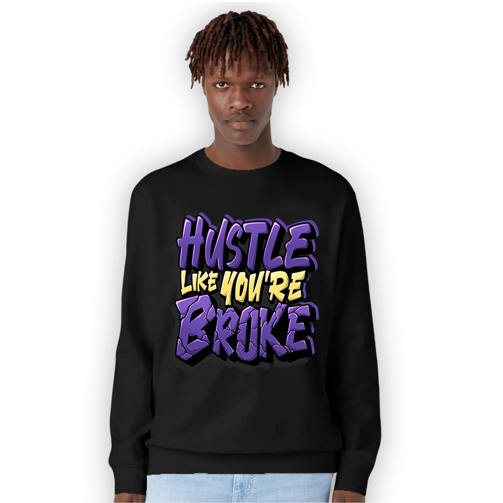 Field Purple 12s Sweatshirt Match Hustle Like Broke - NastyJamz