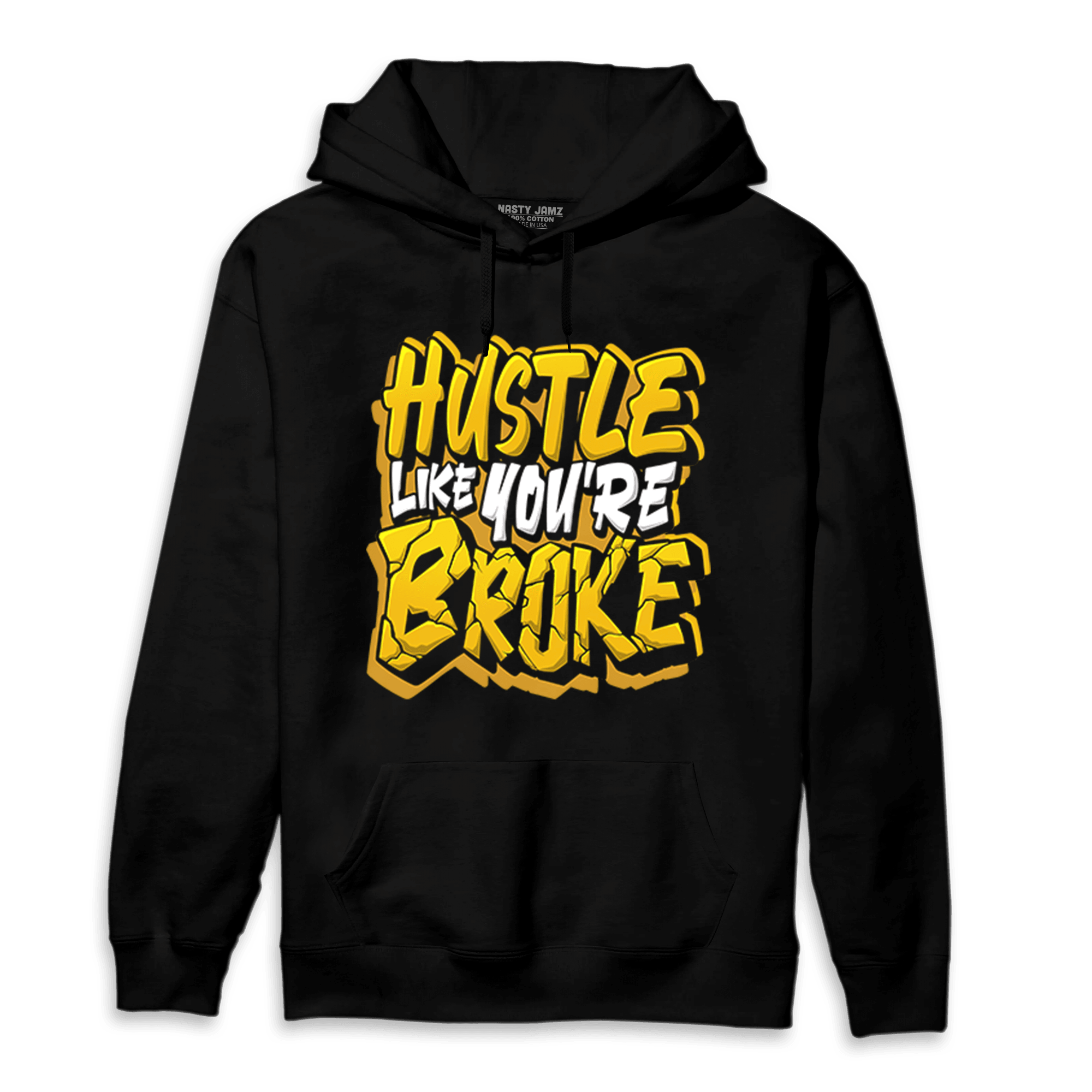 Yellow Ochre 1s Hoodie Match Hustle Like Broke - NastyJamz