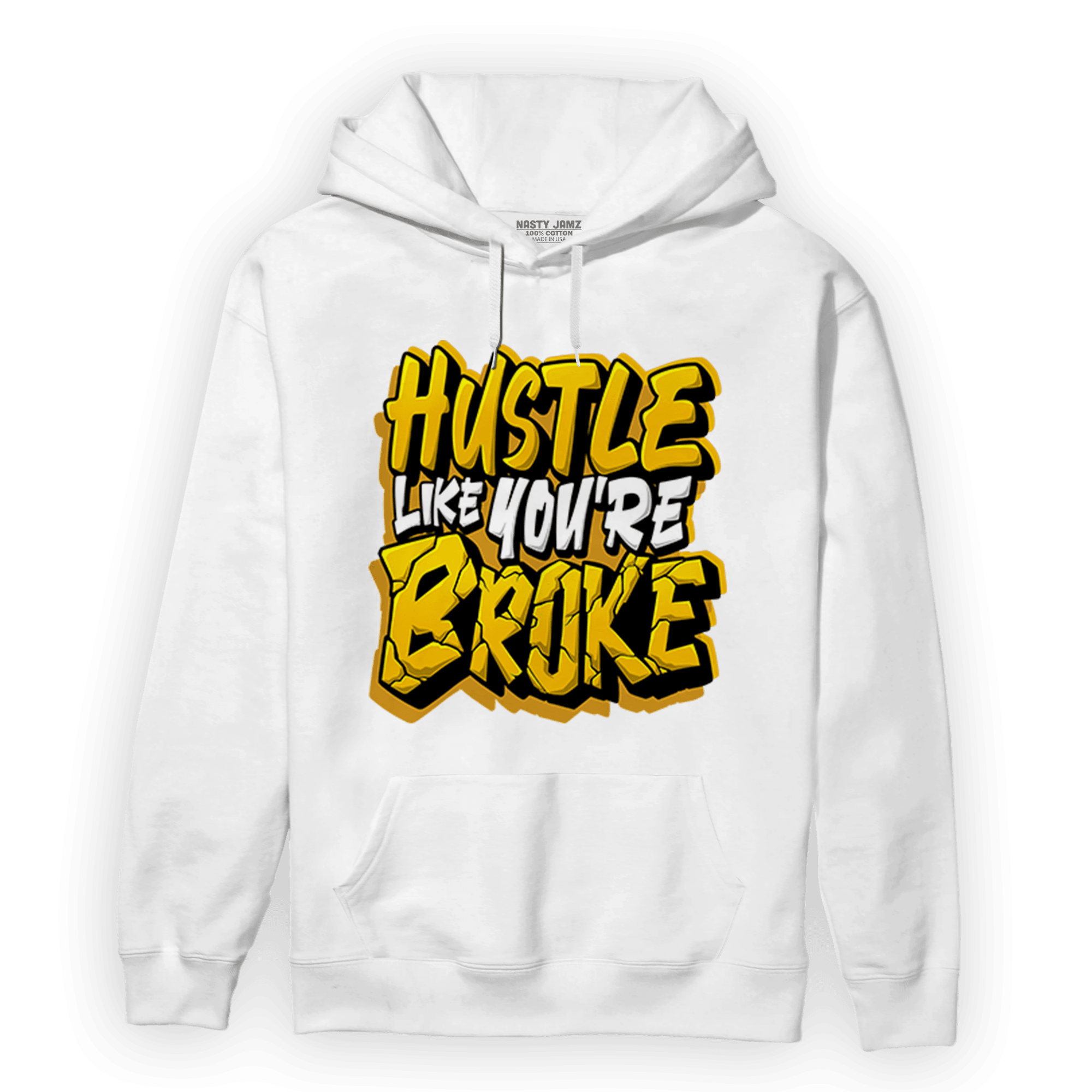 Yellow Ochre 1s Hoodie Match Hustle Like Broke - NastyJamz