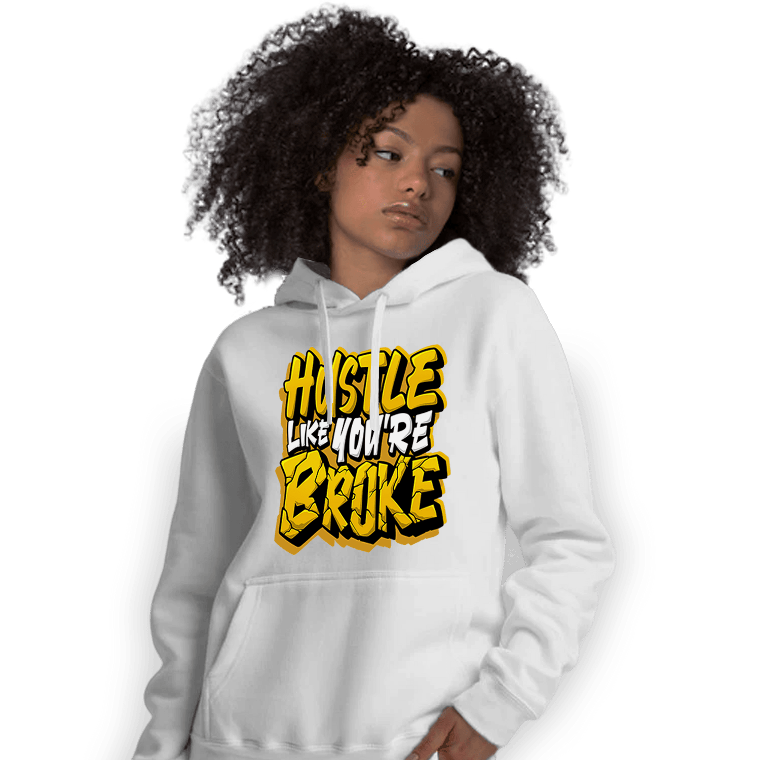 Yellow Ochre 1s Hoodie Match Hustle Like Broke - NastyJamz