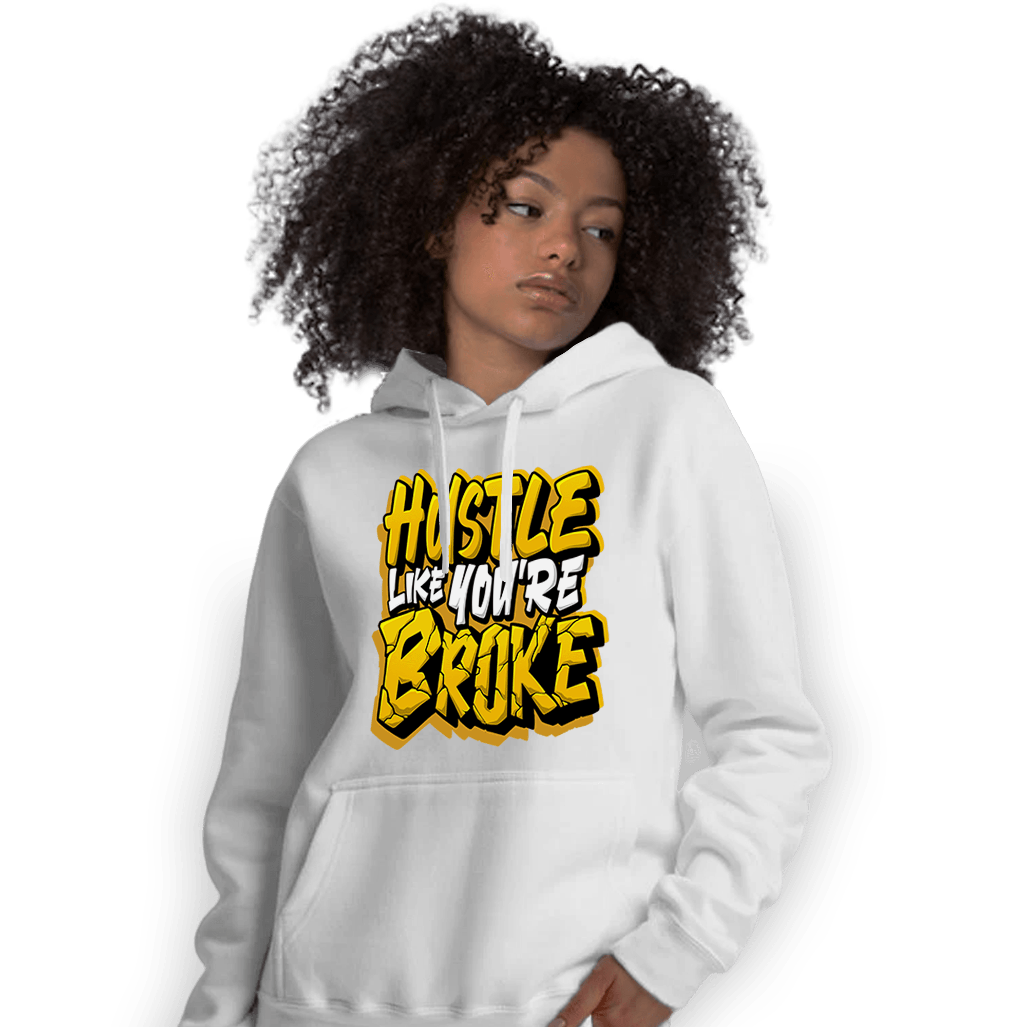 Yellow Ochre 1s Hoodie Match Hustle Like Broke - NastyJamz