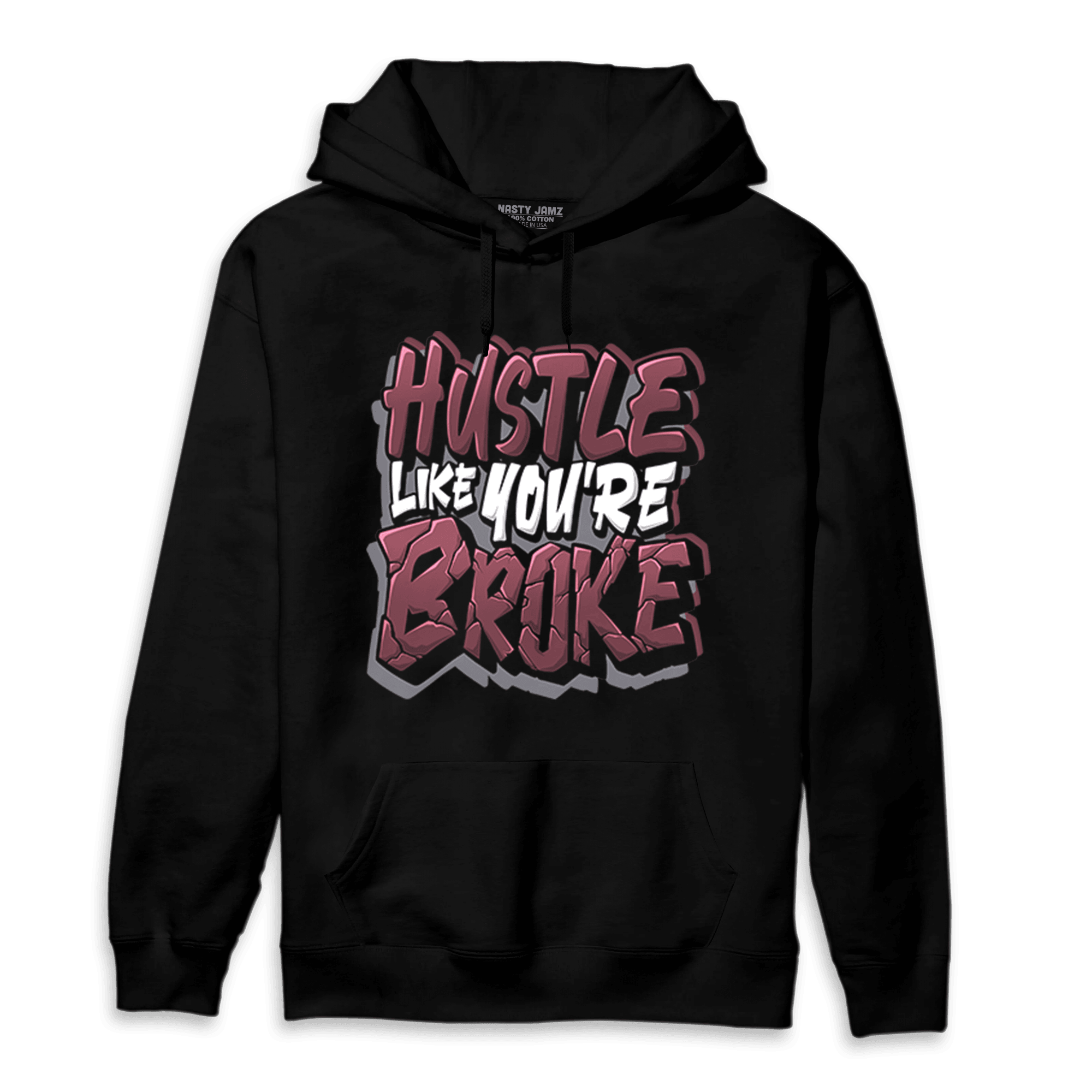 Burgundy 5s Hoodie Match Hustle Like Broke - NastyJamz