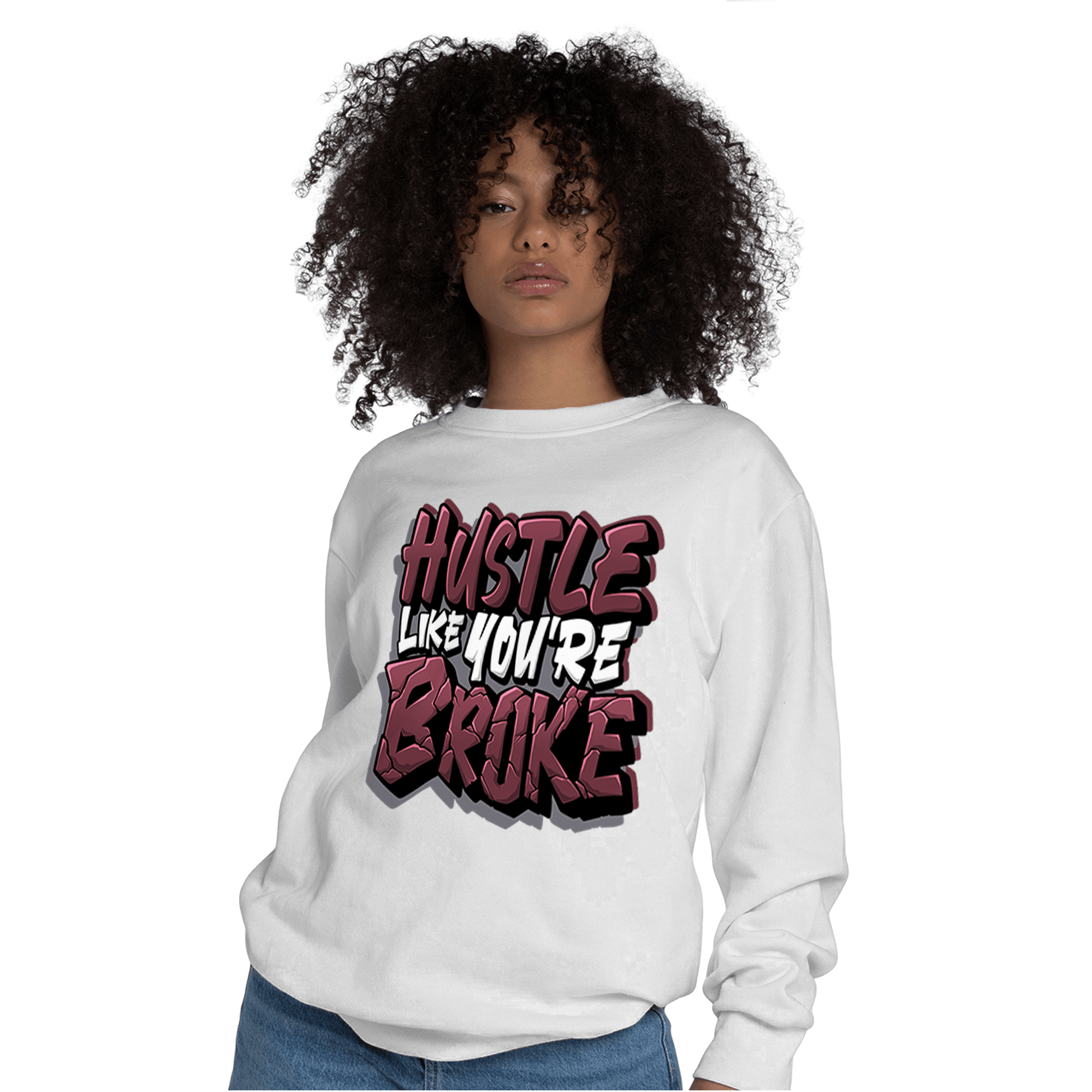 Burgundy 5s Sweatshirt Match Hustle Like Broke - NastyJamz