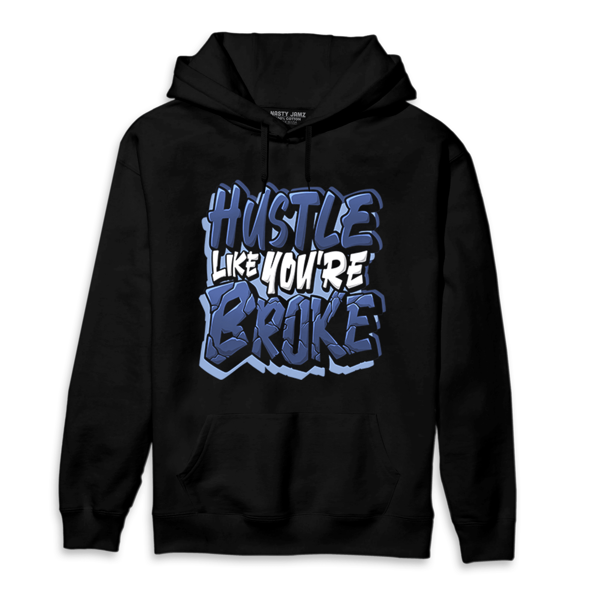 Midnight Navy 5s Hoodie Match Hustle Like Broke - NastyJamz