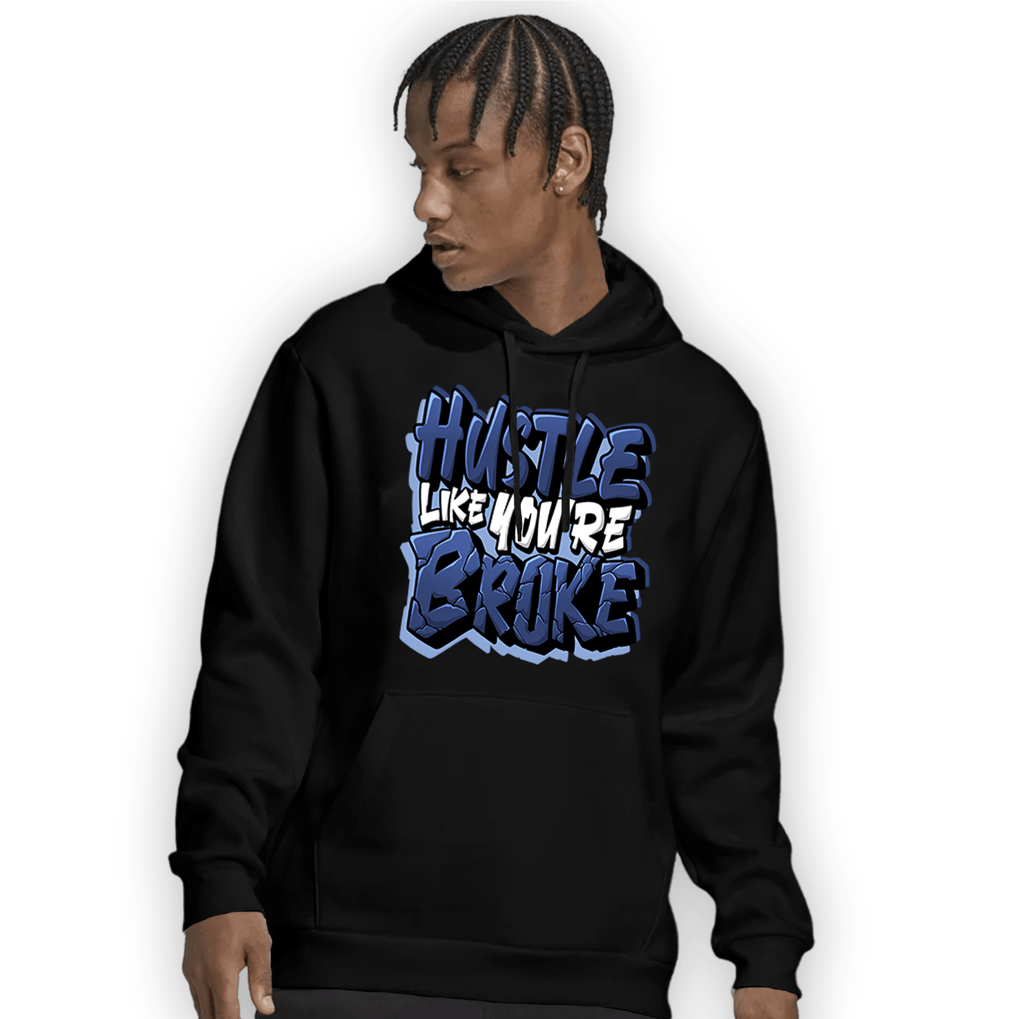 Midnight Navy 5s Hoodie Match Hustle Like Broke - NastyJamz