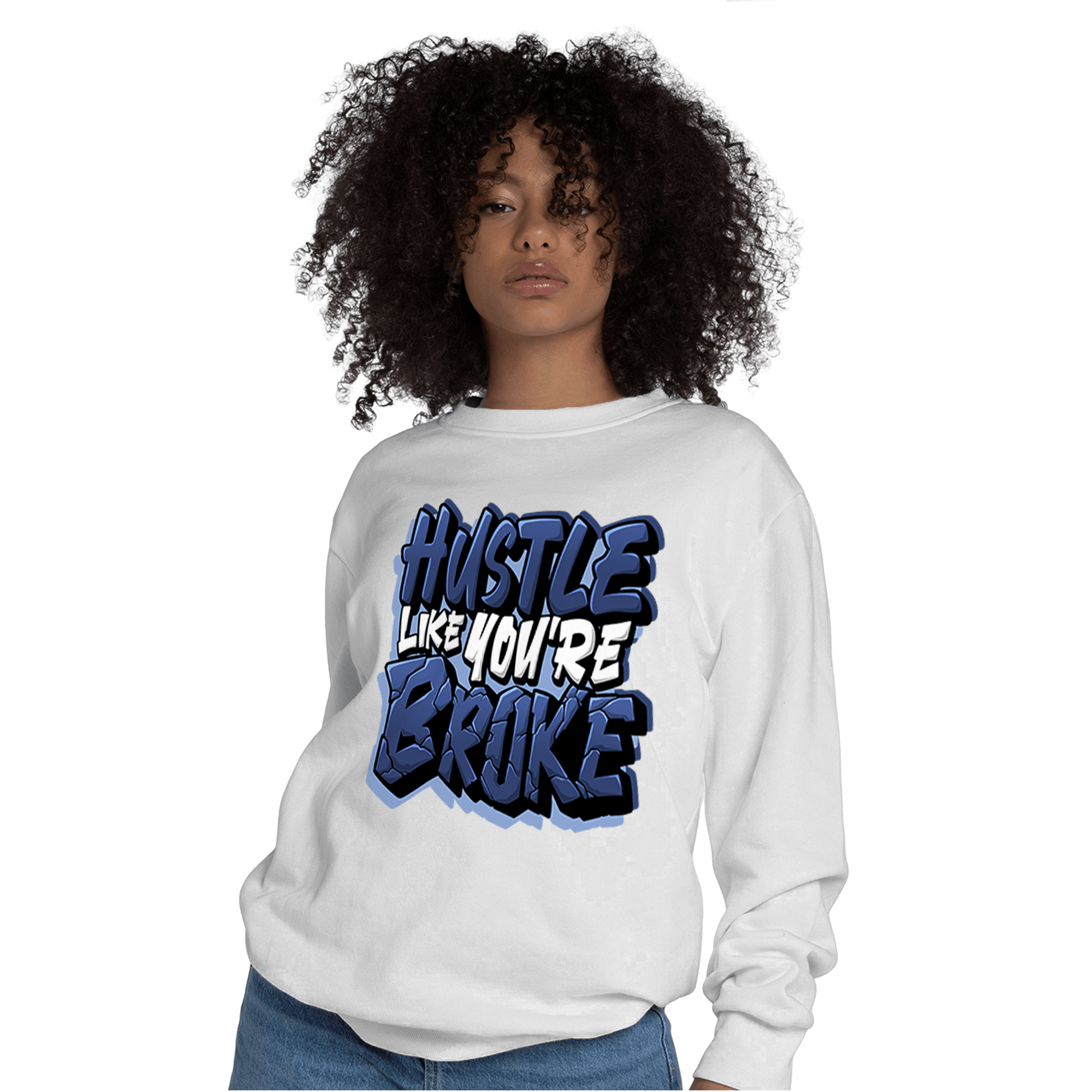 Midnight Navy 5s Sweatshirt Match Hustle Like Broke - NastyJamz