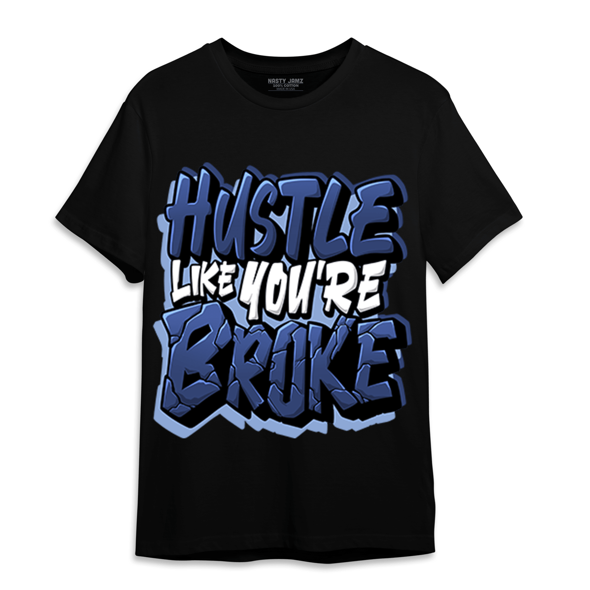 Midnight Navy 5s T Shirt Match Hustle Like Broke - NastyJamz
