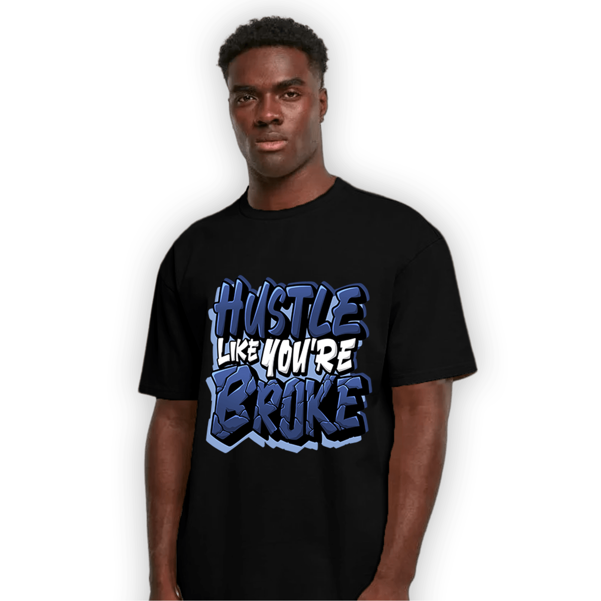 Midnight Navy 5s T Shirt Match Hustle Like Broke - NastyJamz