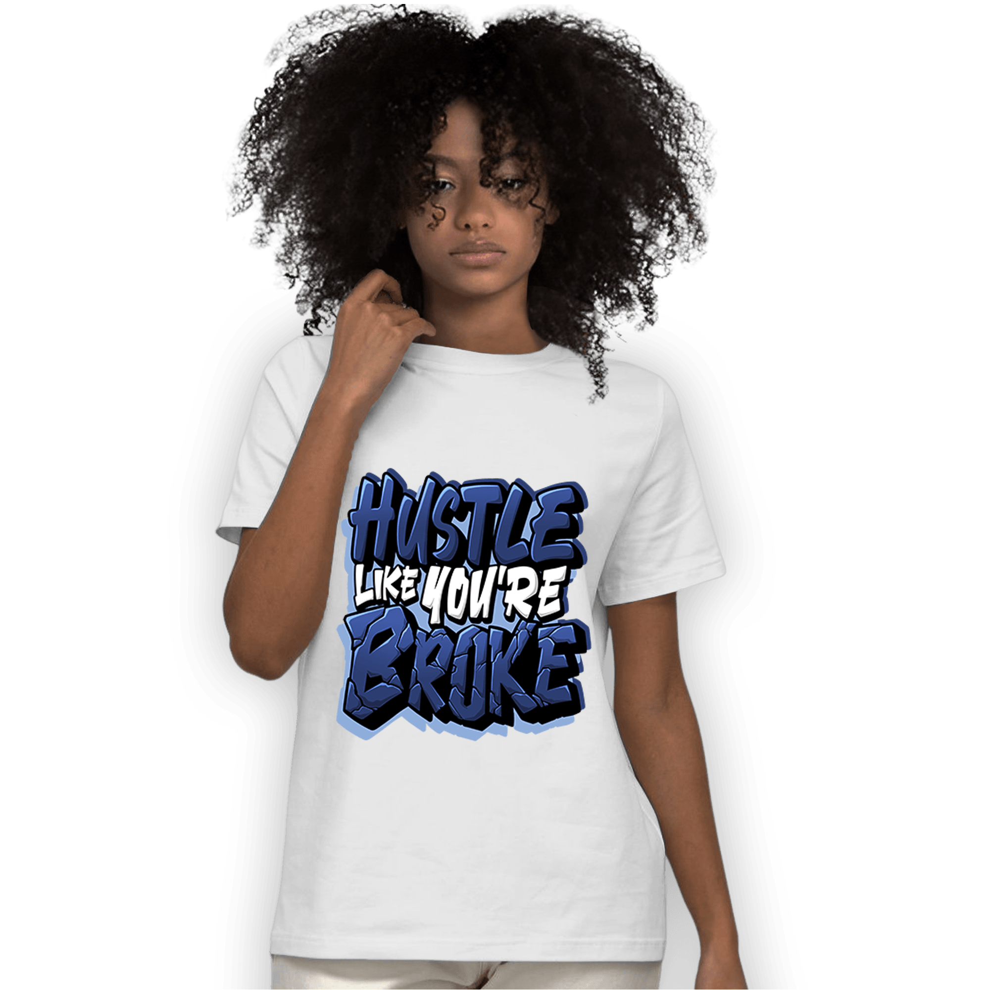 Midnight Navy 5s T Shirt Match Hustle Like Broke - NastyJamz