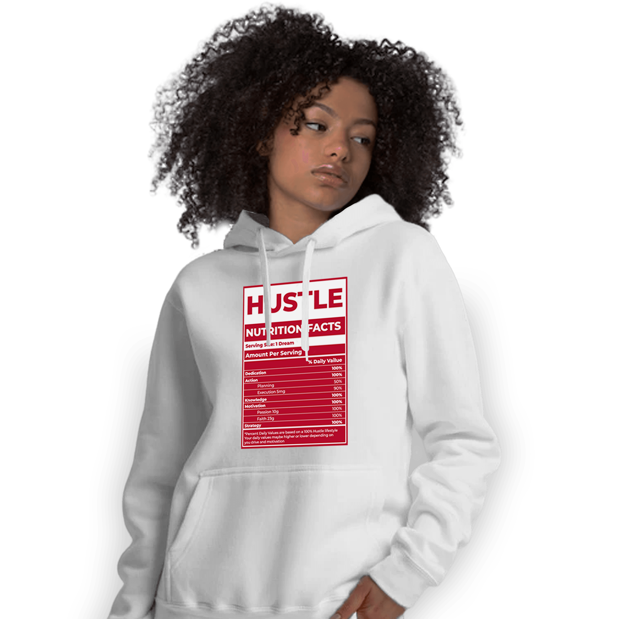 Cherry 11s Hoodie Match Hustle Nutrition Facts - NastyJamz