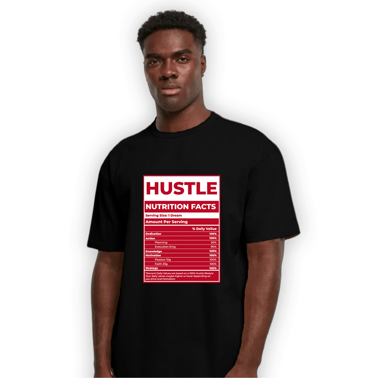 Cherry 11s T Shirt Match Hustle Nutrition Facts - NastyJamz