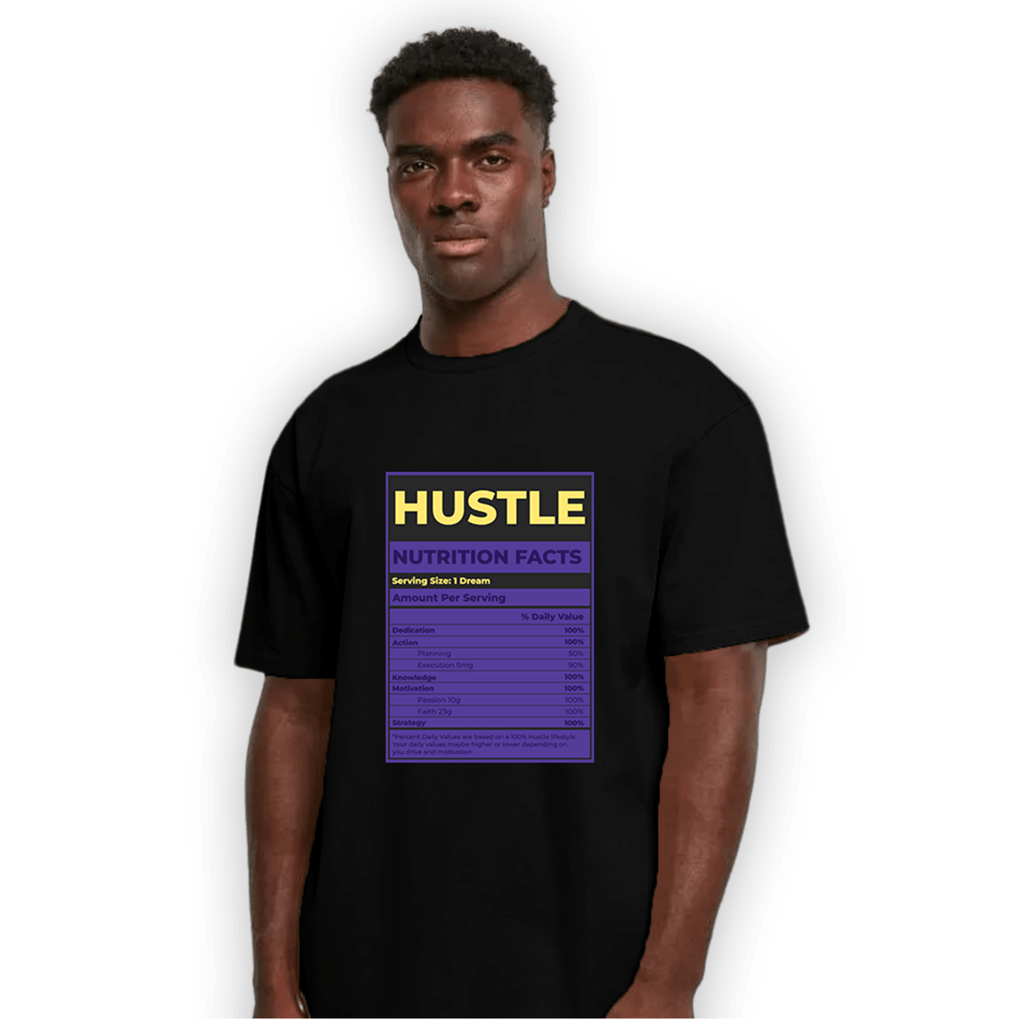 Field Purple 12s T Shirt Match Hustle Nutrition Facts - NastyJamz