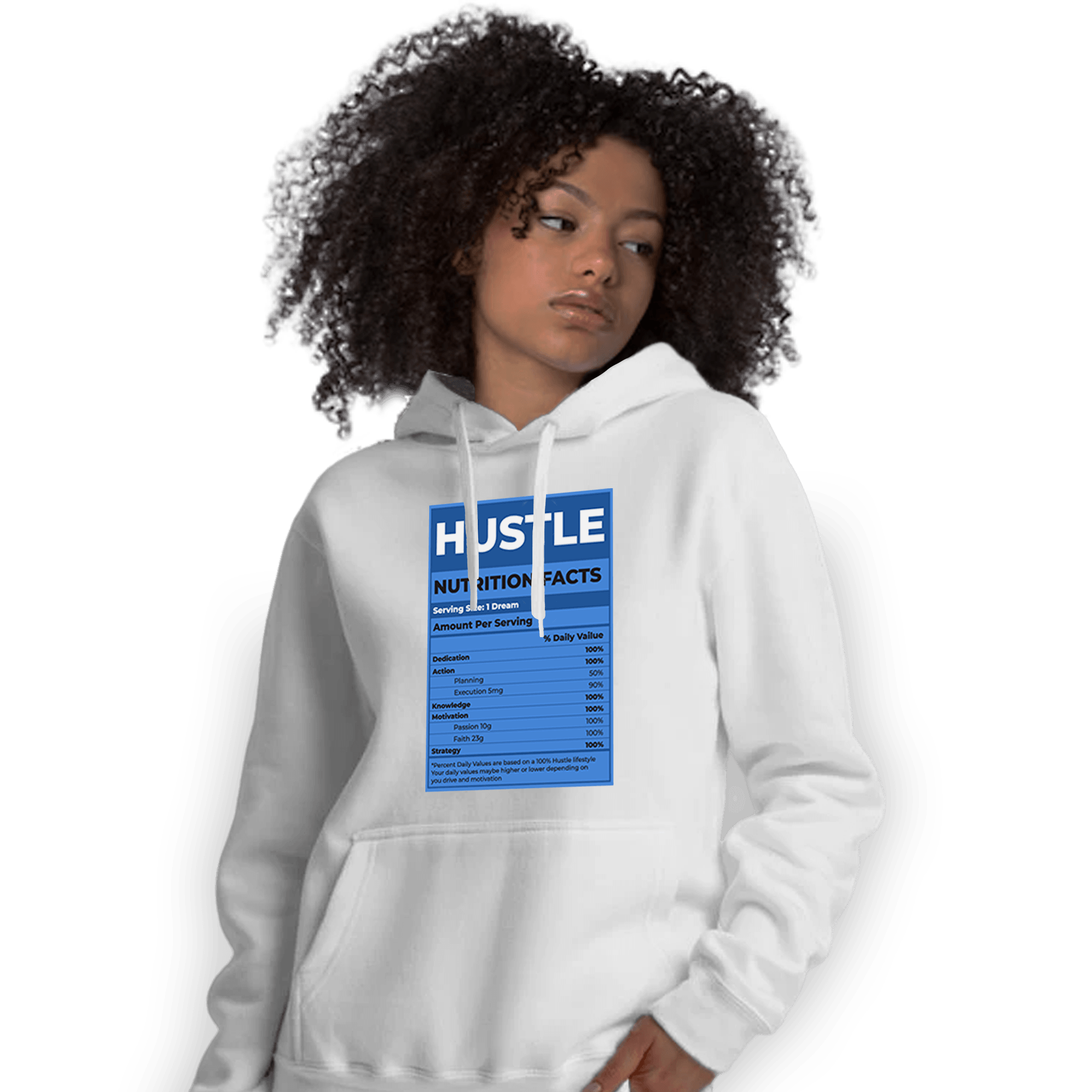 University Blue Toe 1s Hoodie Match Hustle Nutrition Facts - NastyJamz