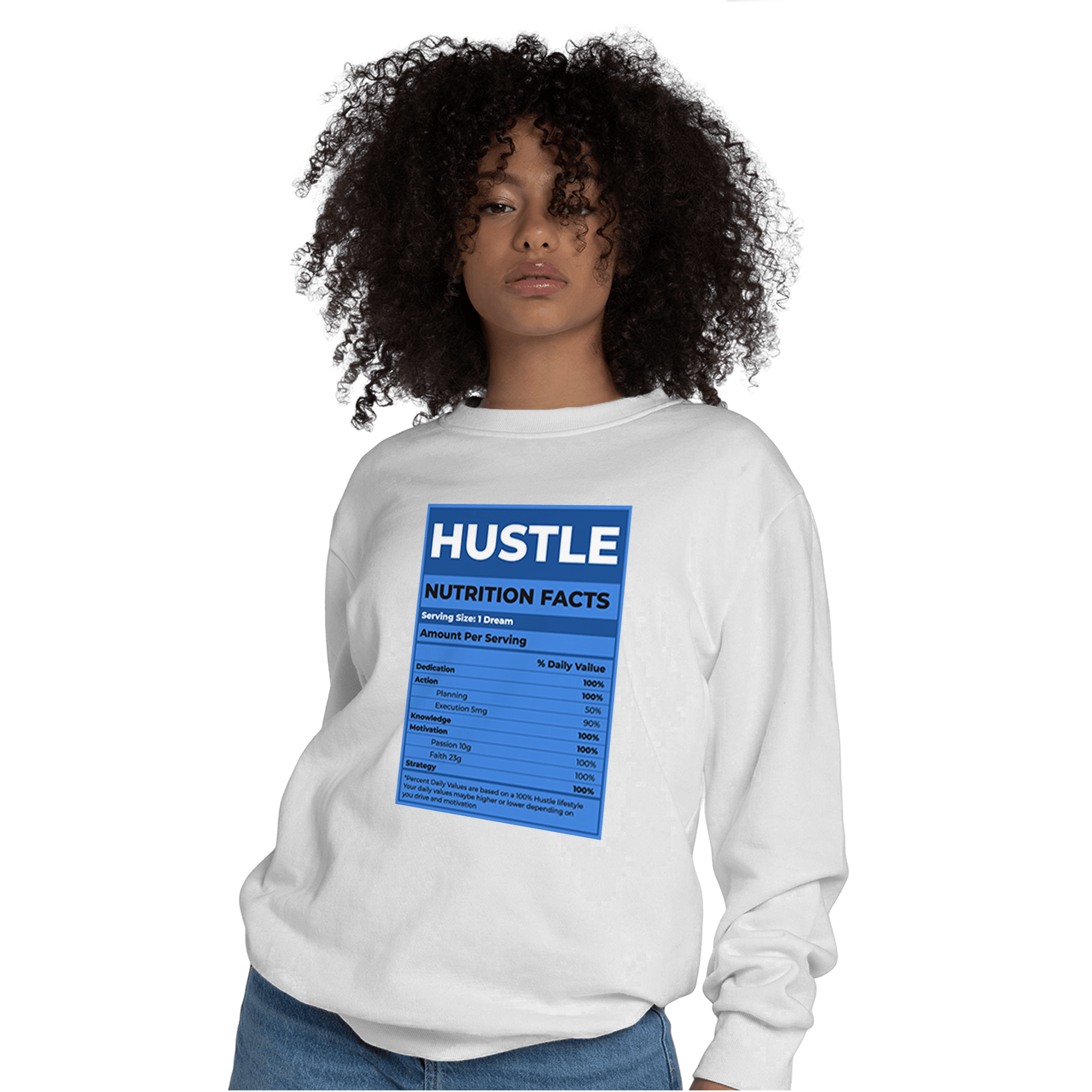 University Blue Toe 1s Sweatshirt Match Hustle Nutrition Facts - NastyJamz