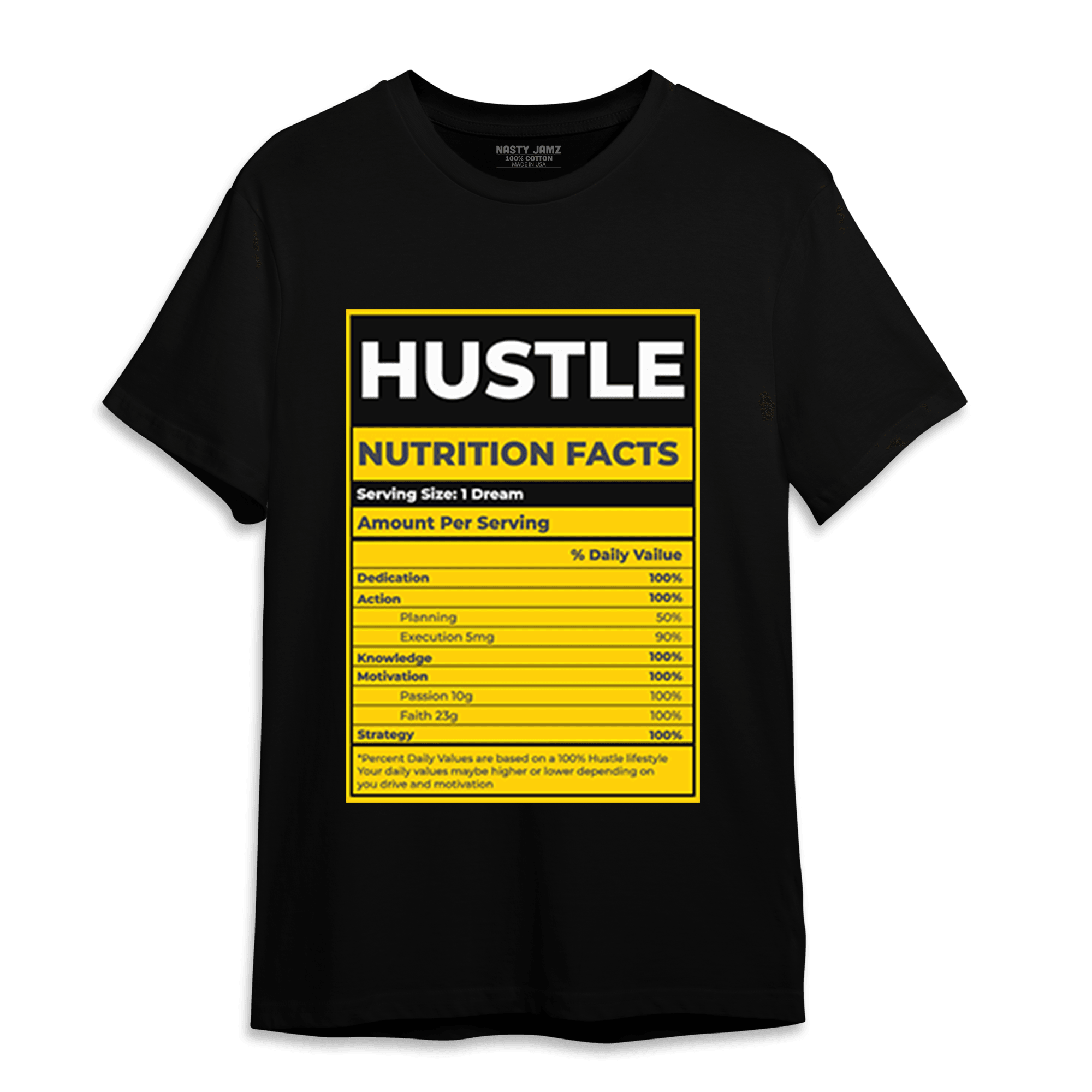 Thunder 4s T Shirt Match Hustle Nutrition Facts - NastyJamz