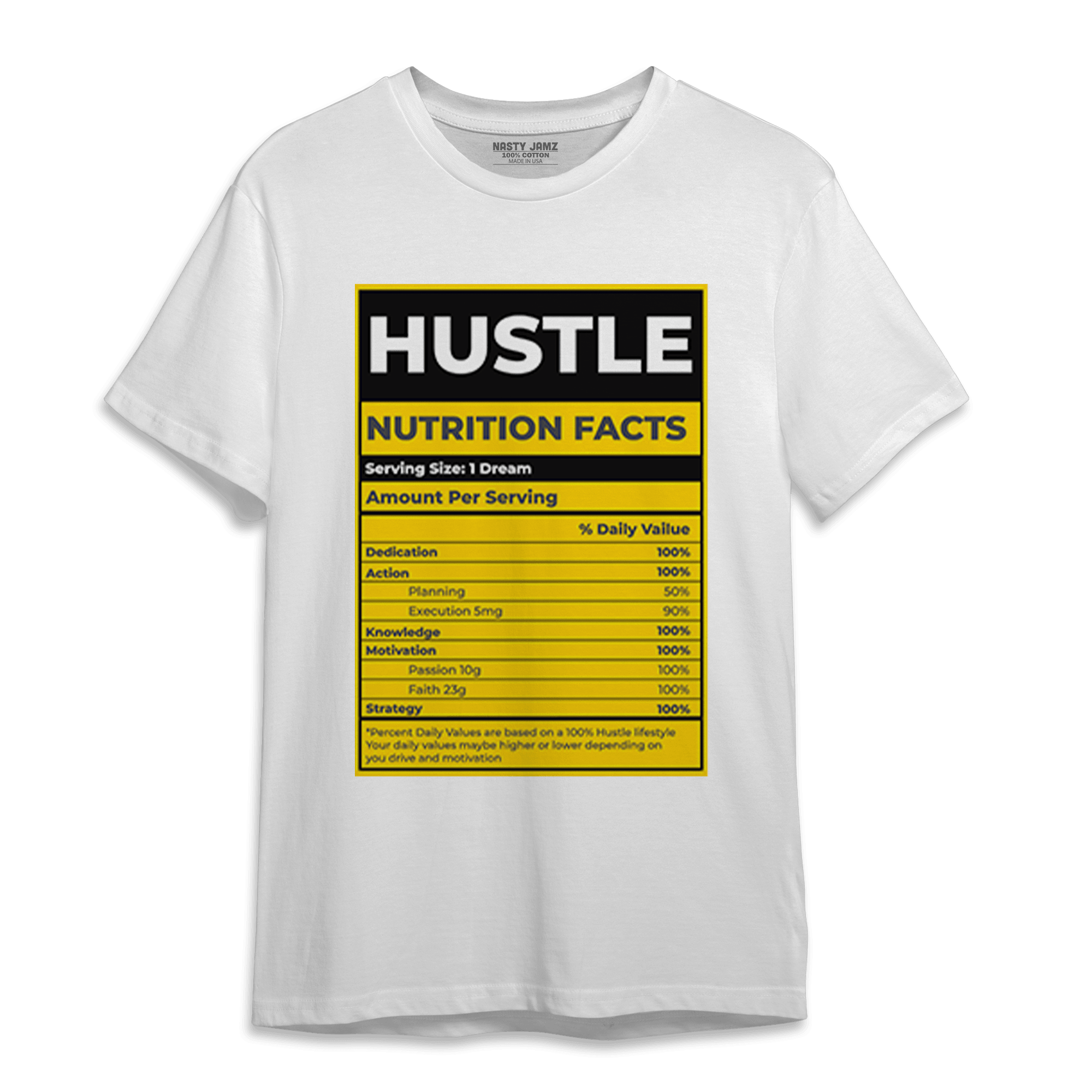 Thunder 4s T Shirt Match Hustle Nutrition Facts - NastyJamz