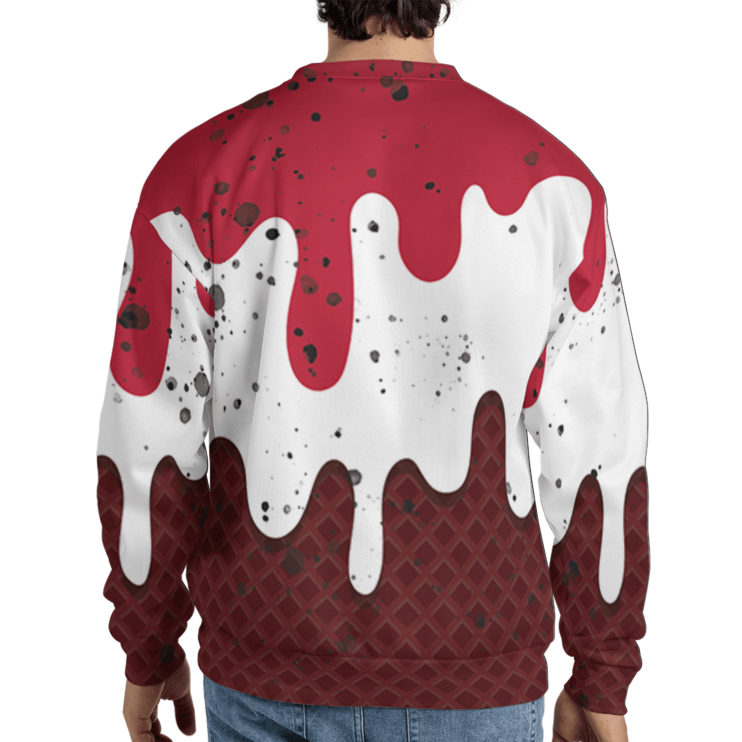 Cherry 12s Sweatshirt Match KREAM 3D All-Over Print Waffle Cone - NastyJamz