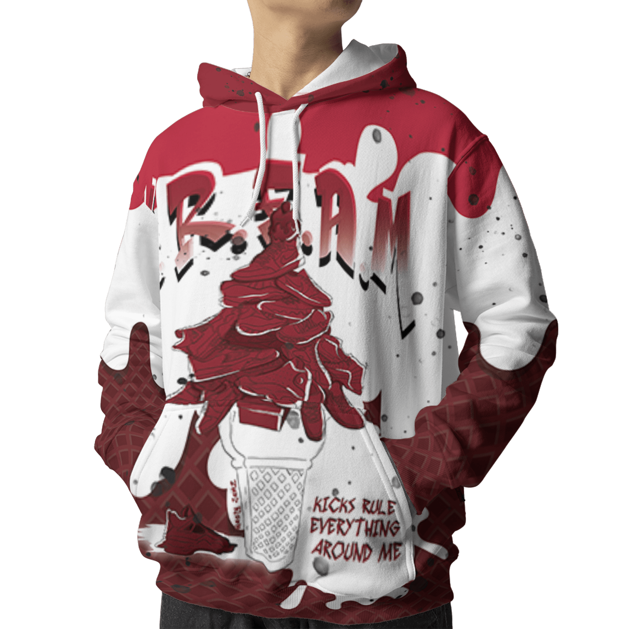 Cherry 12s Hoodie Match KREAM 3D All-Over Print Waffle Cone - NastyJamz