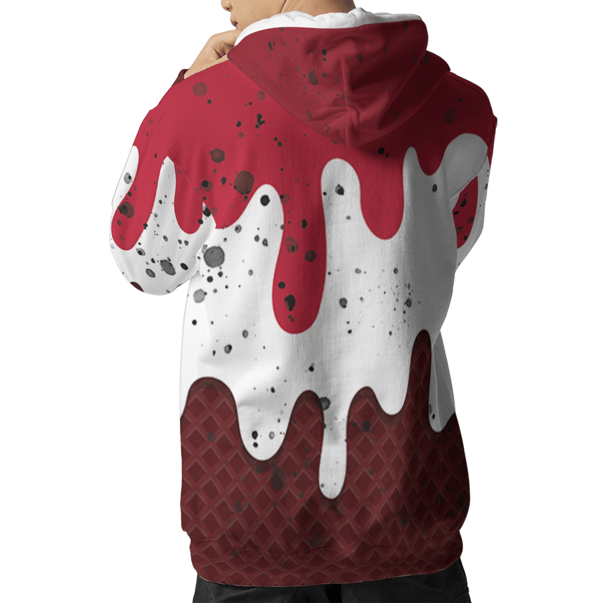 Cherry 12s Hoodie Match KREAM 3D All-Over Print Waffle Cone - NastyJamz