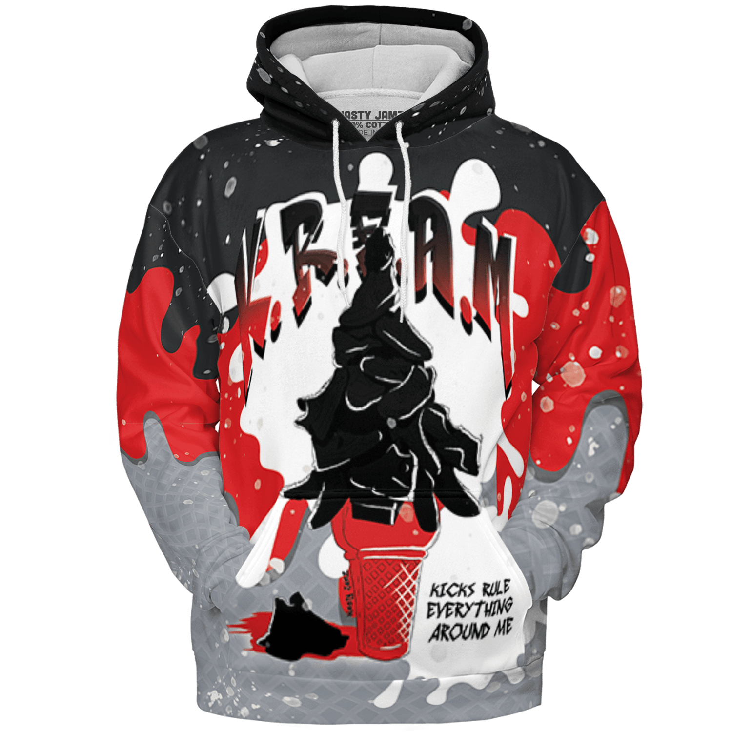 Bred Reimagined 4s Hoodie Match KREAM 3D All-Over Print Waffle Cone - NastyJamz