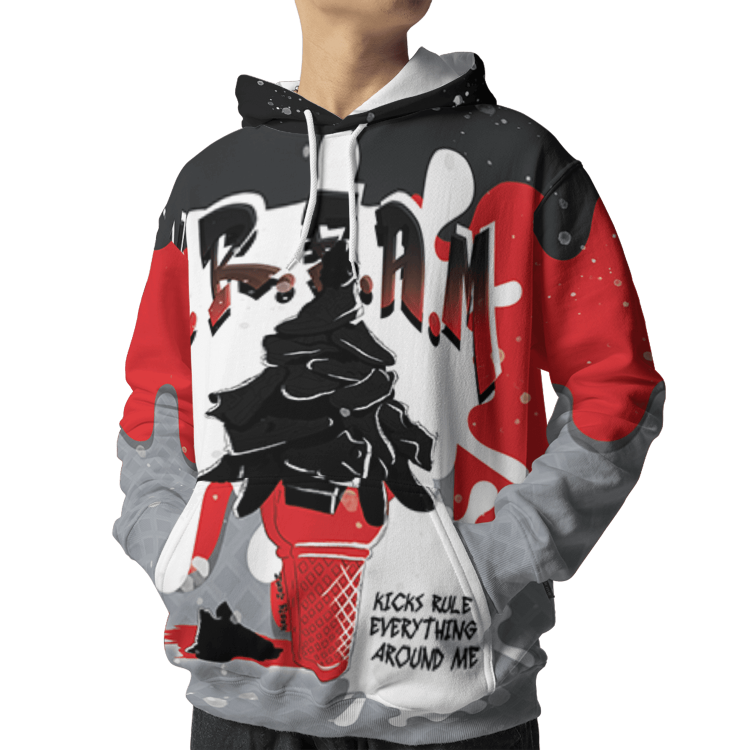 Bred Reimagined 4s Hoodie Match KREAM 3D All-Over Print Waffle Cone - NastyJamz