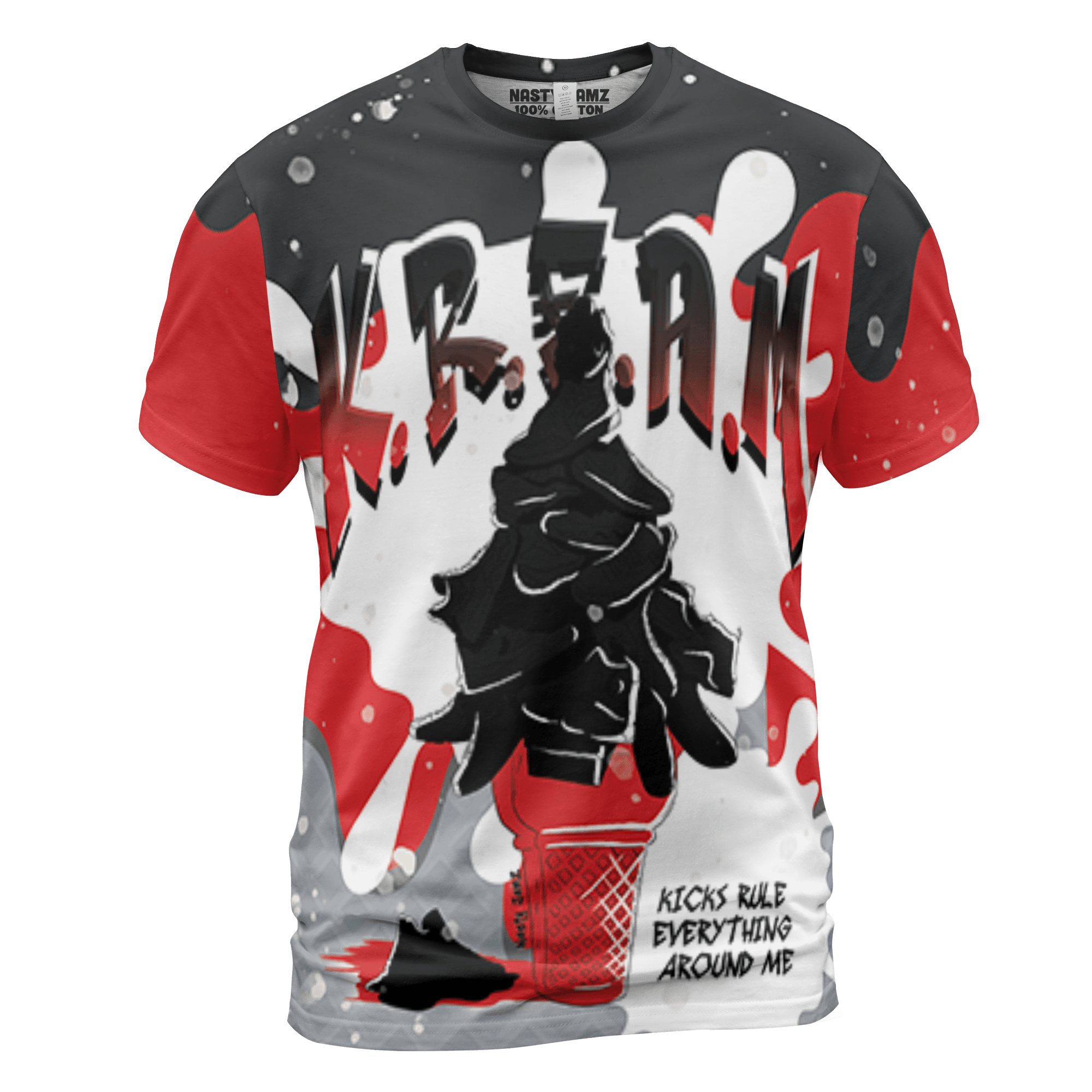 Bred Reimagined 4s T Shirt Match KREAM 3D All-Over Print Waffle Cone - NastyJamz