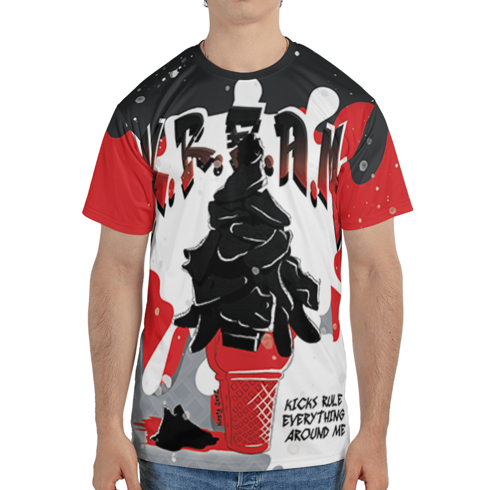 Bred Reimagined 4s T Shirt Match KREAM 3D All-Over Print Waffle Cone - NastyJamz