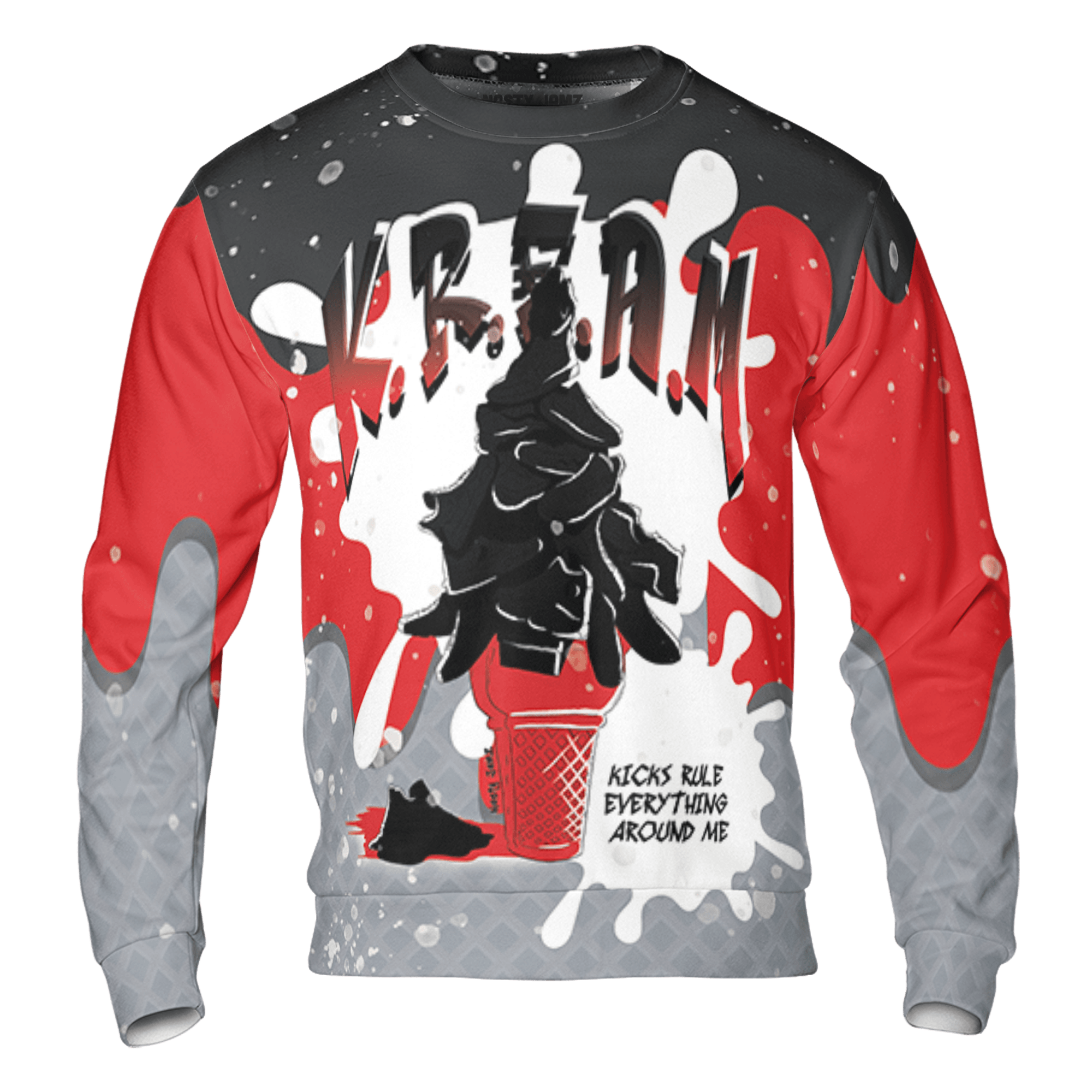 Bred Reimagined 4s Sweatshirt Match KREAM 3D All-Over Print Waffle Cone - NastyJamz