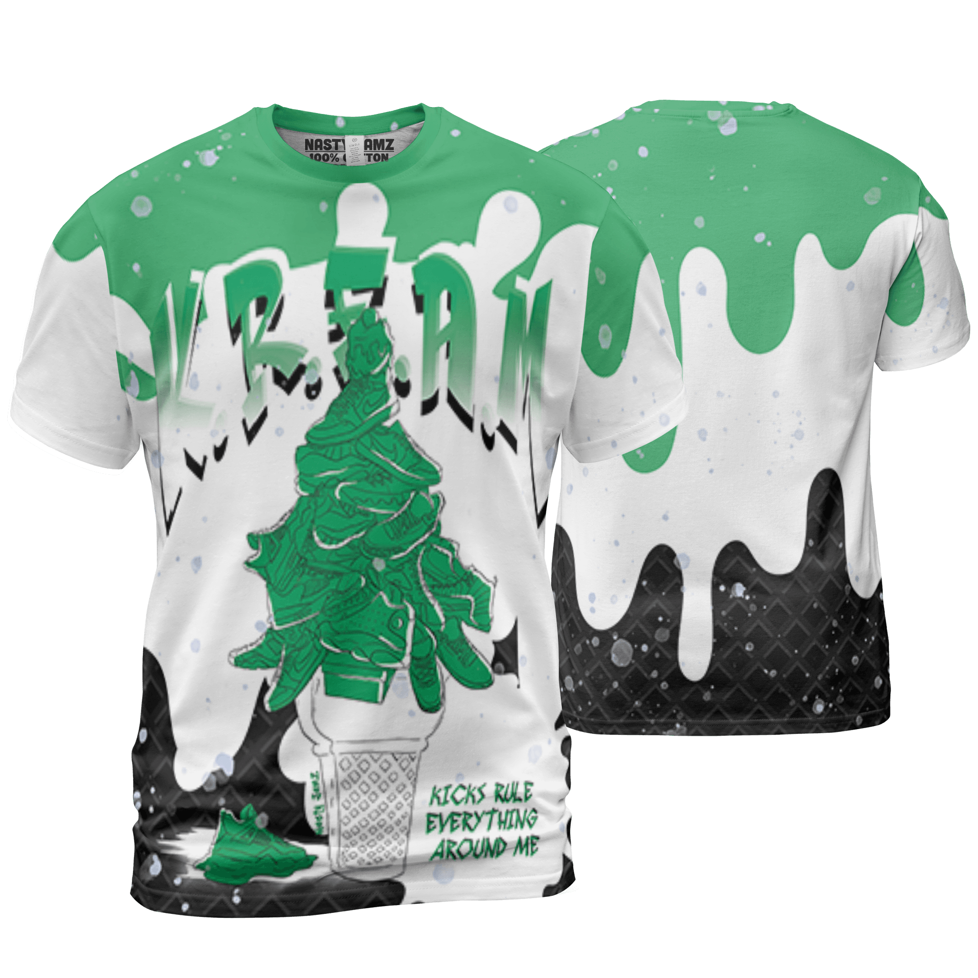 Lucky Green 5s T Shirt Match KREAM 3D All-Over Print Waffle Cone - NastyJamz