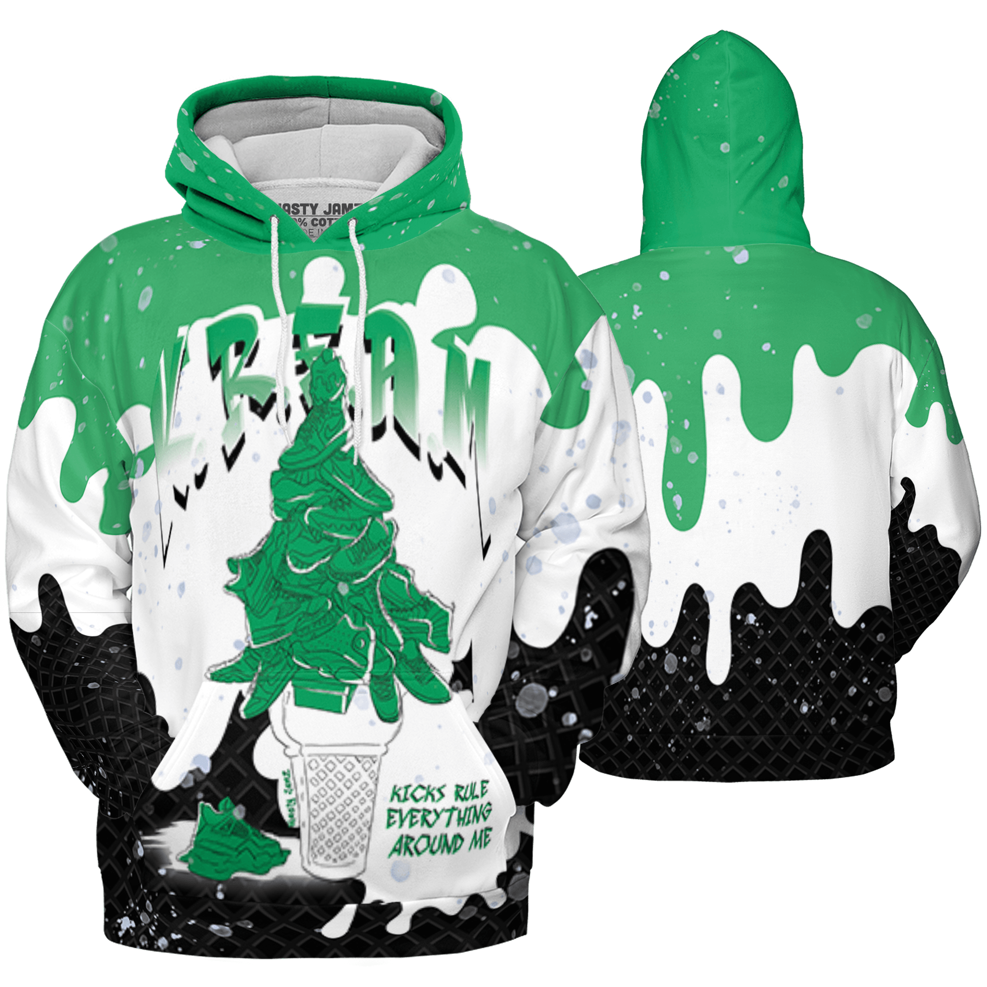 Lucky Green 5s Hoodie Match KREAM 3D All-Over Print Waffle Cone - NastyJamz
