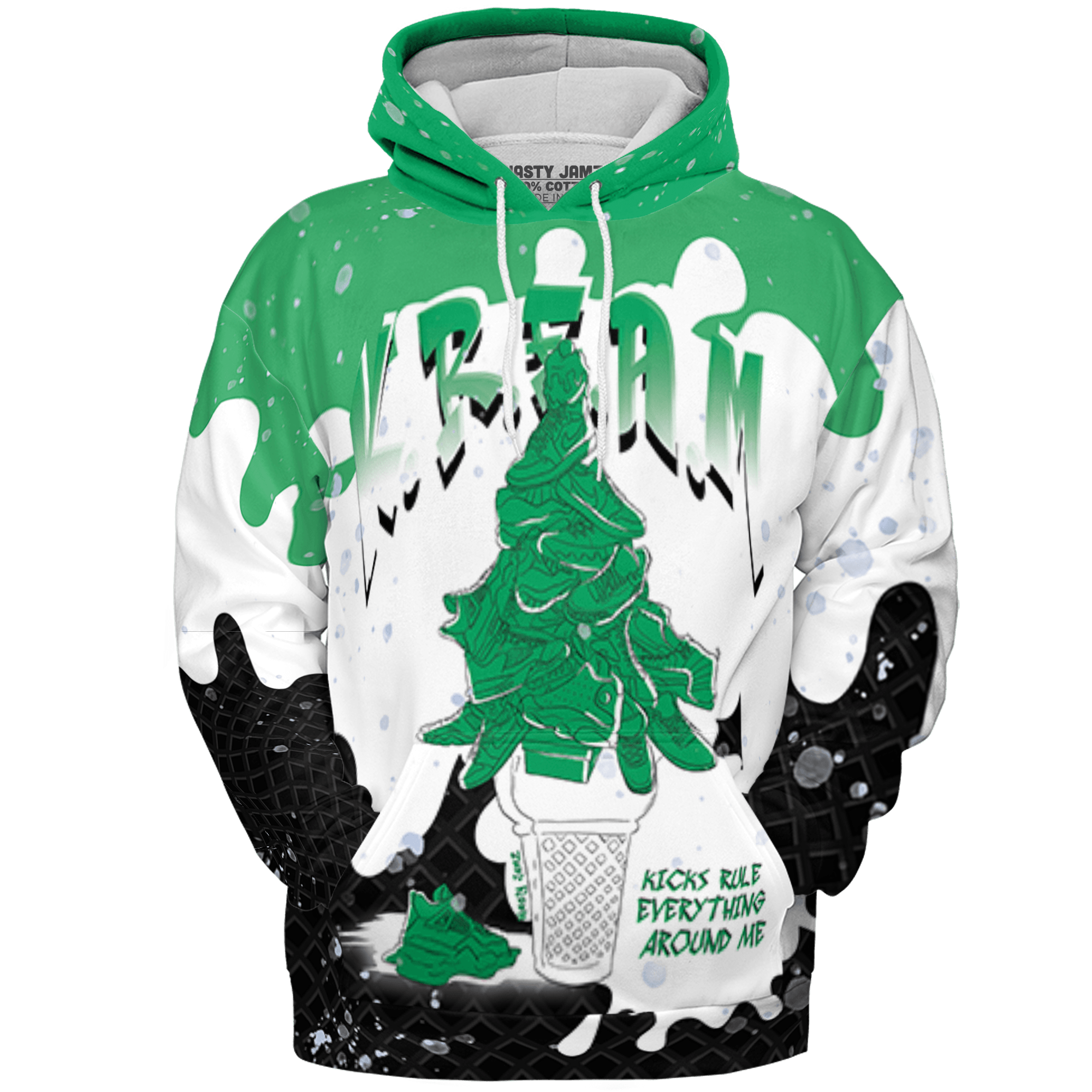 Lucky Green 5s Hoodie Match KREAM 3D All-Over Print Waffle Cone - NastyJamz