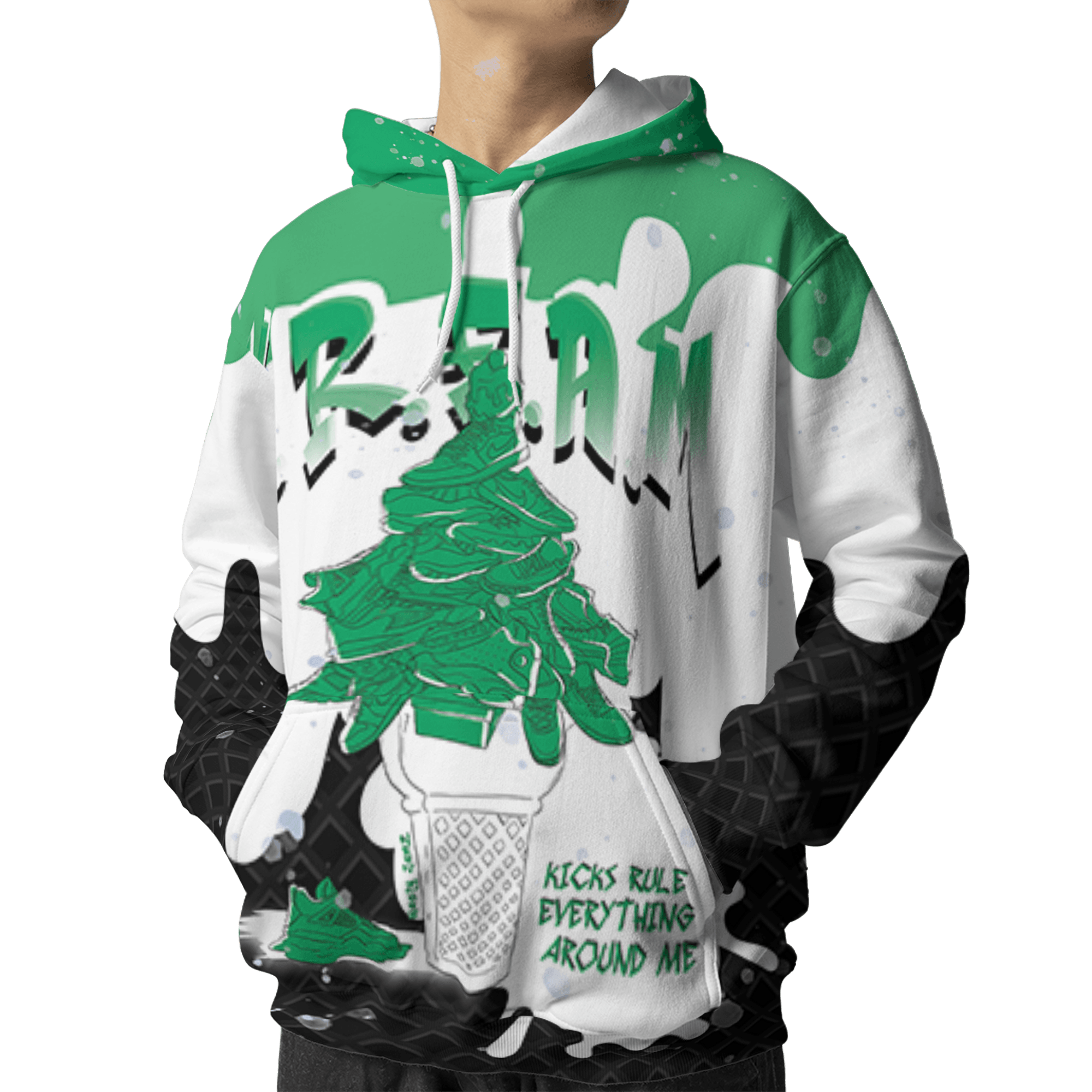 Lucky Green 5s Hoodie Match KREAM 3D All-Over Print Waffle Cone - NastyJamz