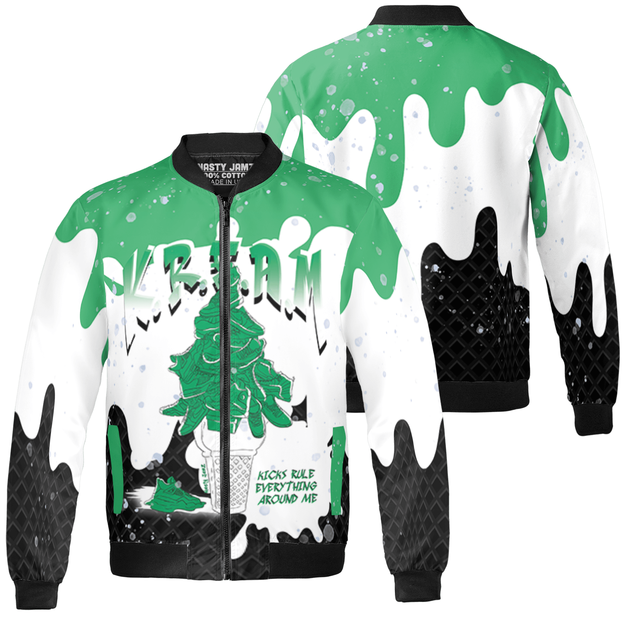 Lucky Green 5s Jacket Match KREAM 3D All-Over Print Waffle Cone - NastyJamz