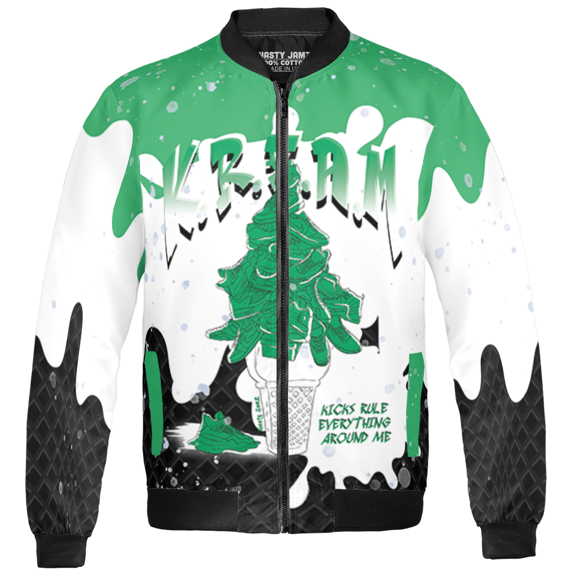Lucky Green 5s Jacket Match KREAM 3D All-Over Print Waffle Cone - NastyJamz
