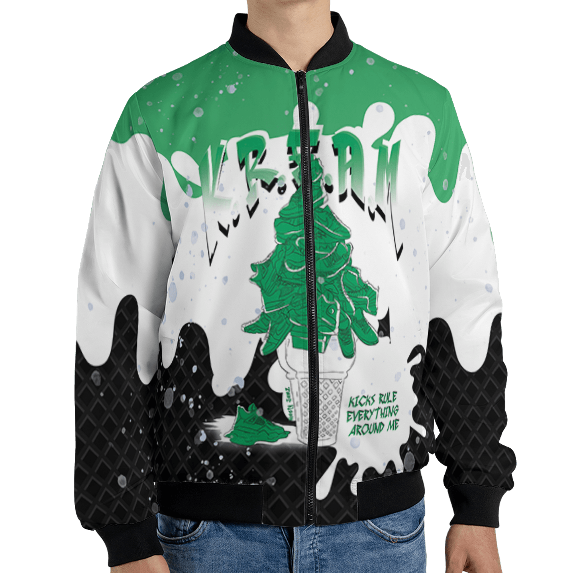 Lucky Green 5s Jacket Match KREAM 3D All-Over Print Waffle Cone - NastyJamz