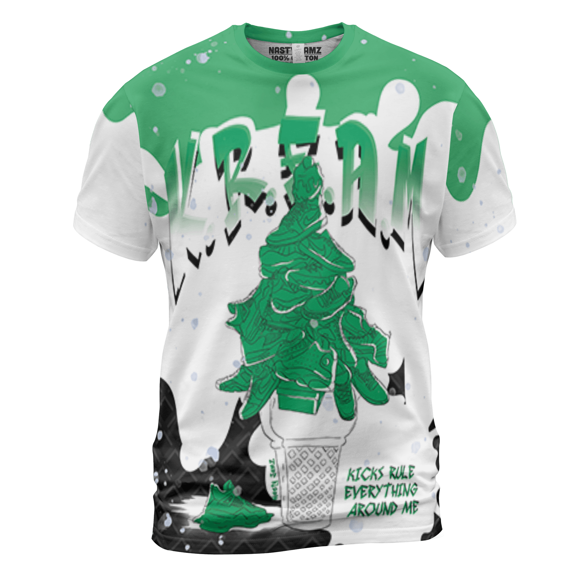 Lucky Green 5s T Shirt Match KREAM 3D All-Over Print Waffle Cone - NastyJamz